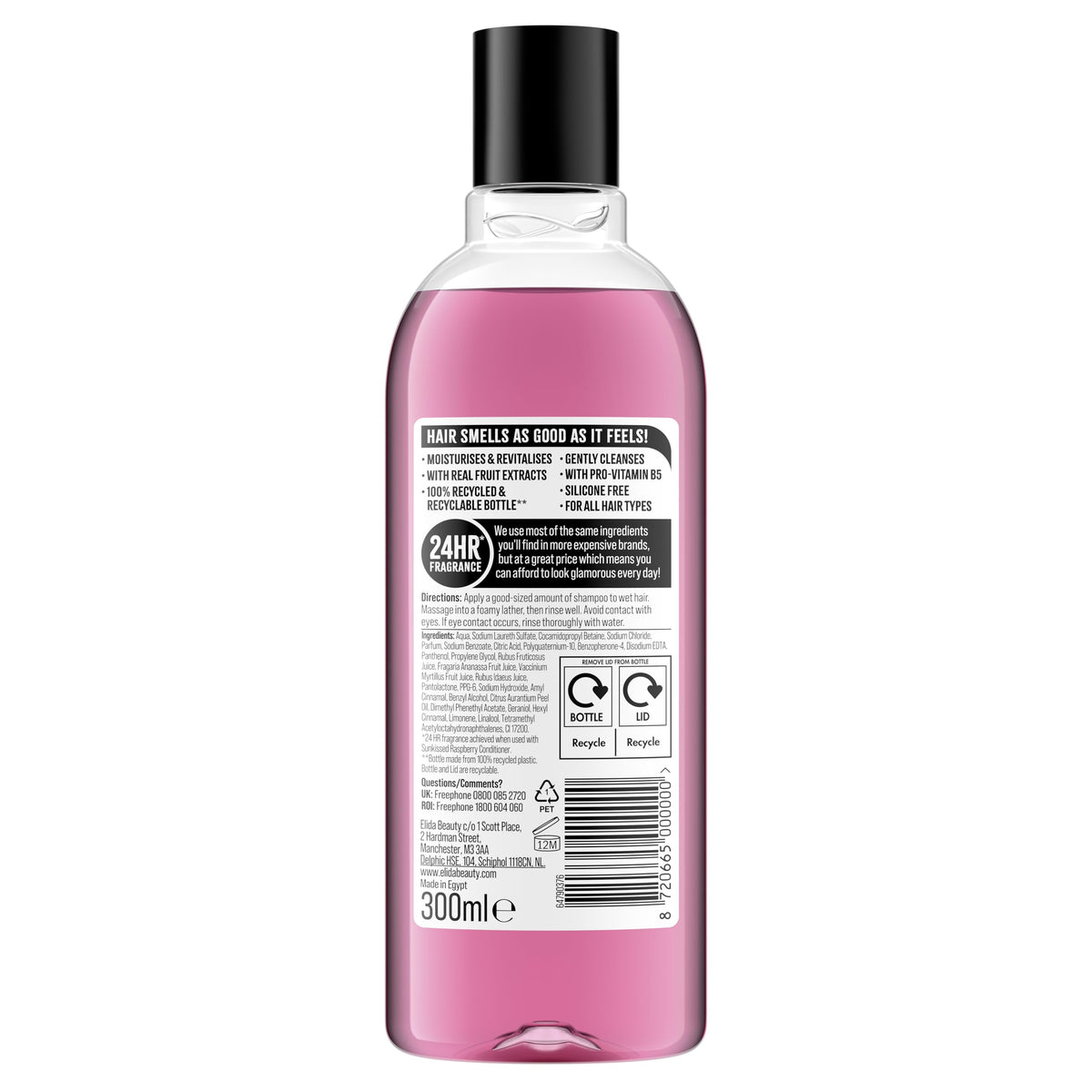 Alberto Balsam Sunkissed Raspberry Shampoo - 300ml - 24 Hour Fragrance