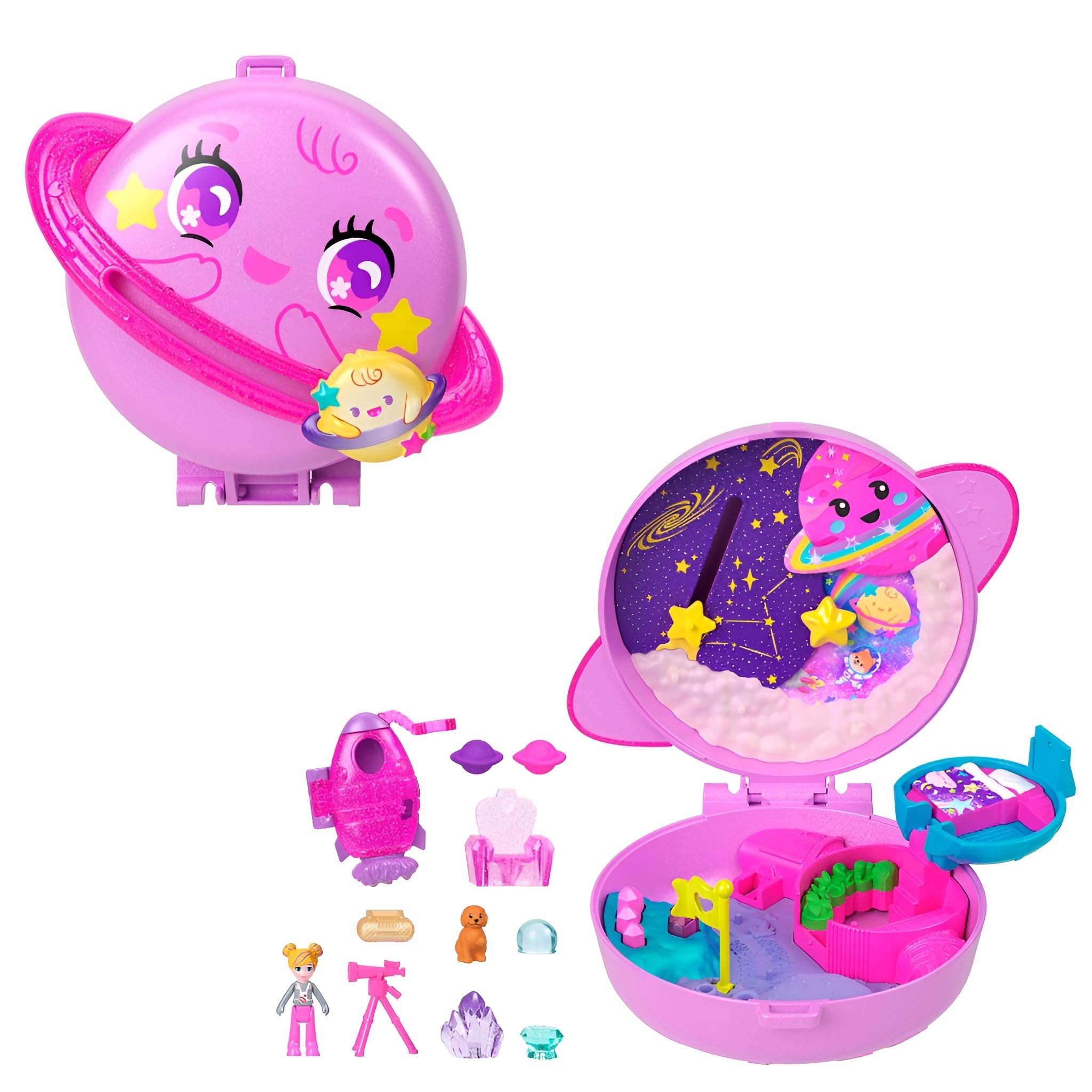 Polly Pocket Planet Polly Outer Space Compact Playset - Includes Micro Doll & 10 Accessories 1