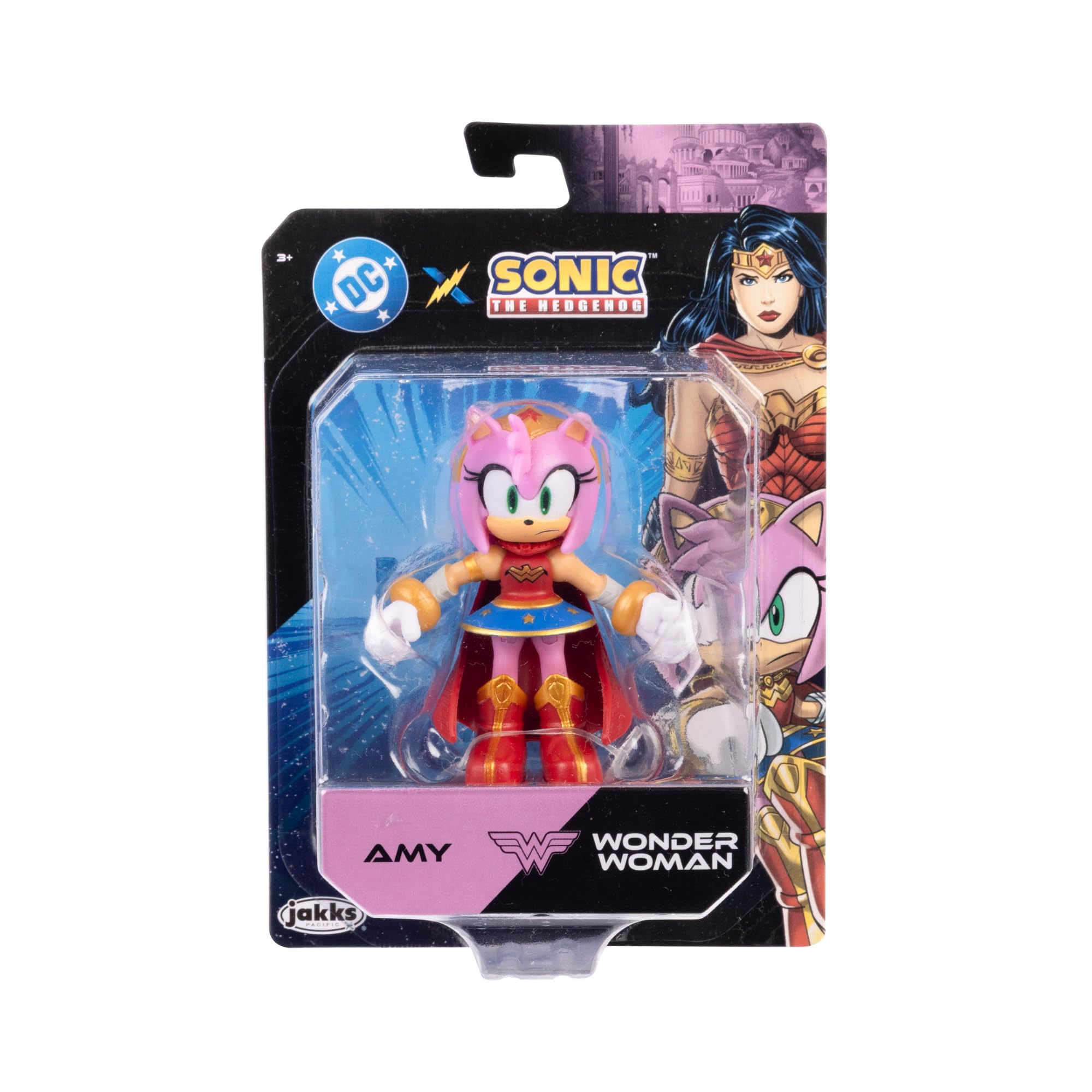 Sonic The Hedgehog Amy as Wonder Woman Action Figure - 2.5" / 6.35cm | Highly Articulated | Collector's Grade