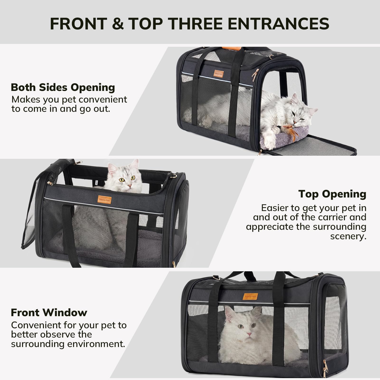Morpilot Large Pet Carrier Bag - Breathable, Sturdy, Easy to Clean | 51x33x33cm 4