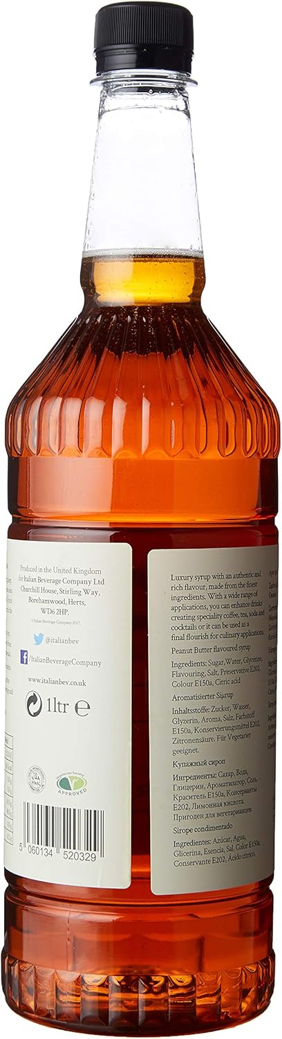 Simply - Peanut Butter Syrup, Vegan & Nut-Free Flavoured Syrup for Coffee, Cocktails & Baking