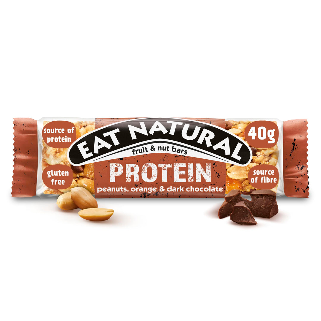 Eat Natural - Protein Peanuts, Orange & Dark Chocolate Fruit & Nut Bars (3 x 4)