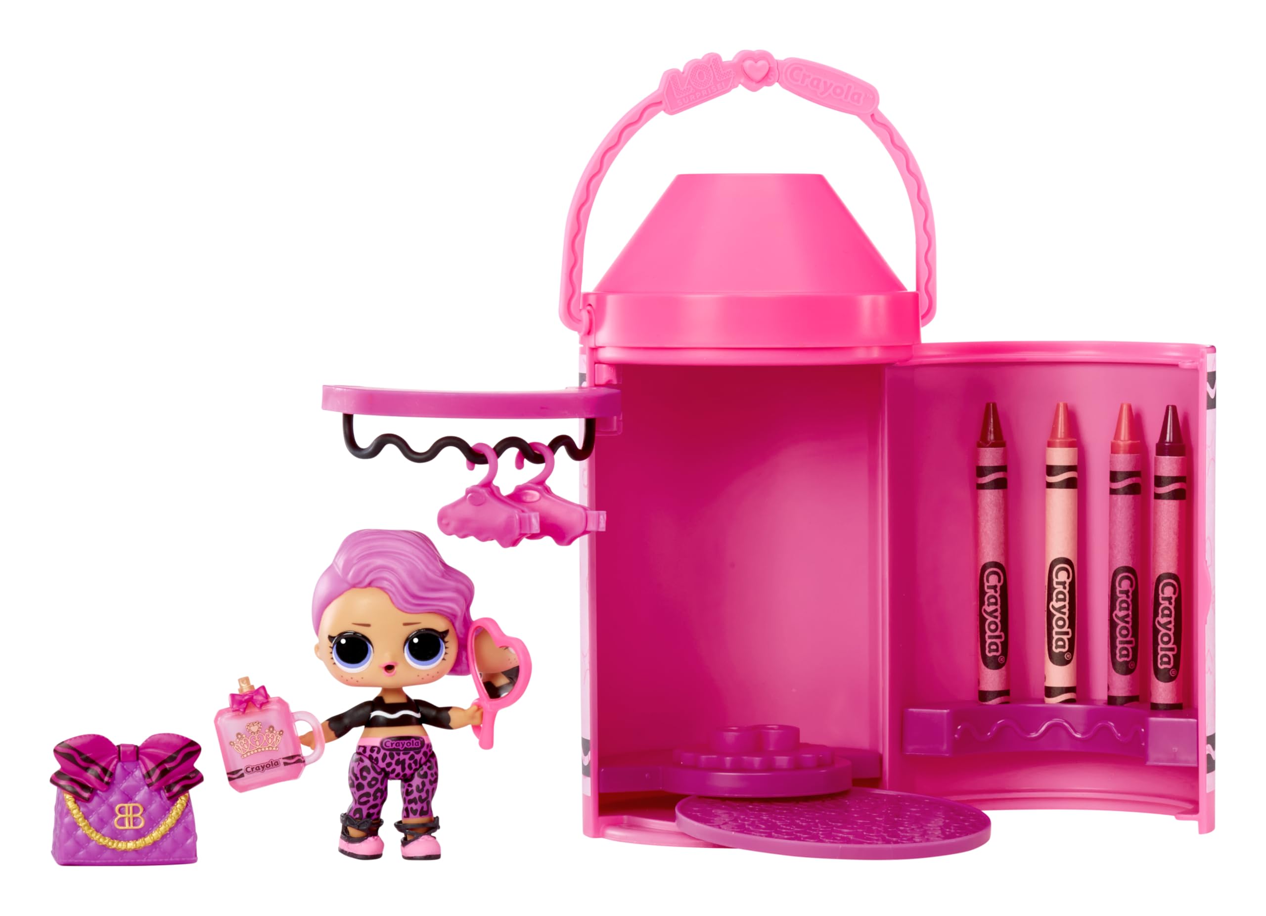 L.O.L. Surprise! Loves CRAYOLA Colour Me Studio Playset with Doll, 20 Paper Fashions & 4 Crayons | Ages 3+ 3
