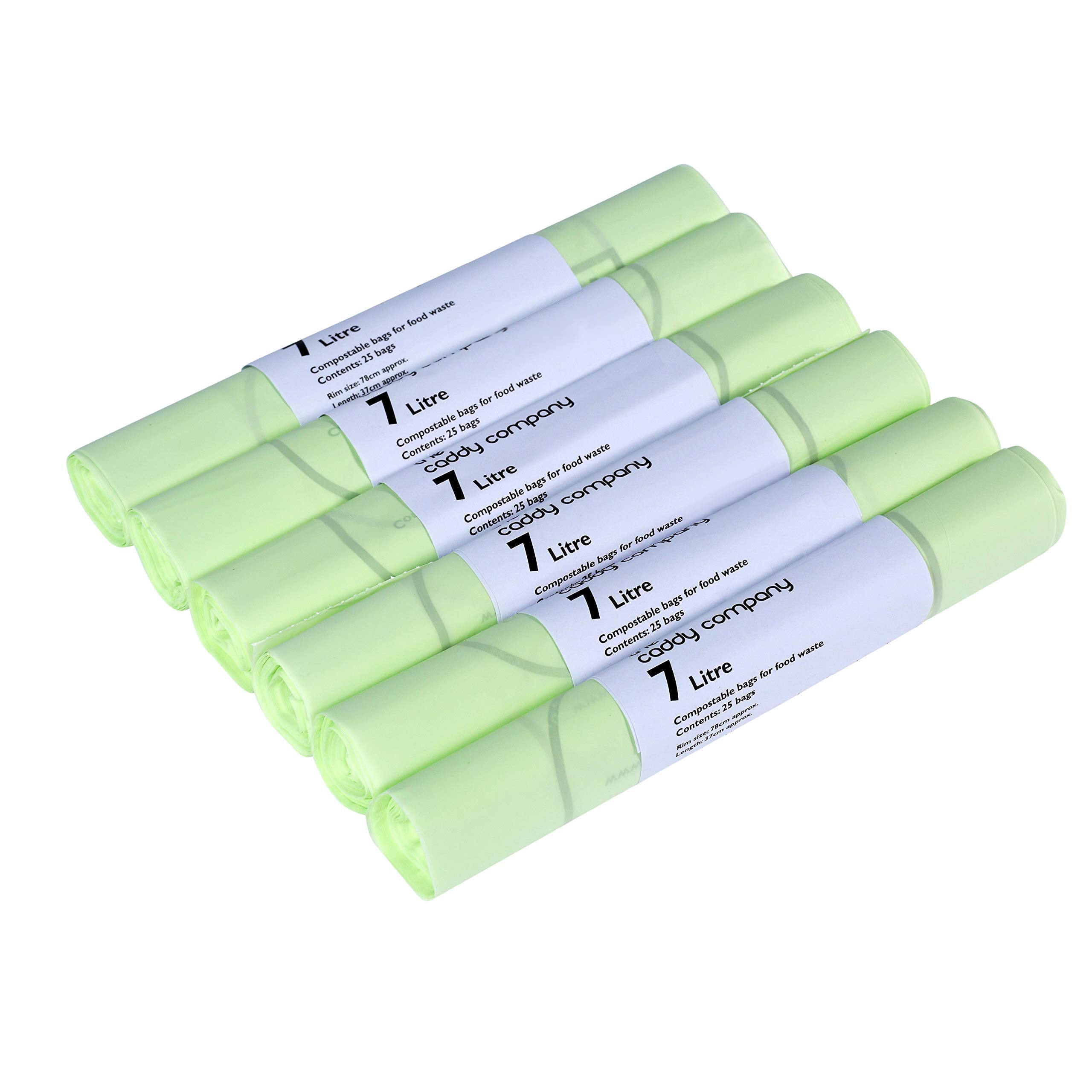 The Caddy Company 7 Litre Compostable Bin Liners - 150 Bags Total | Biodegradable & Certified 1