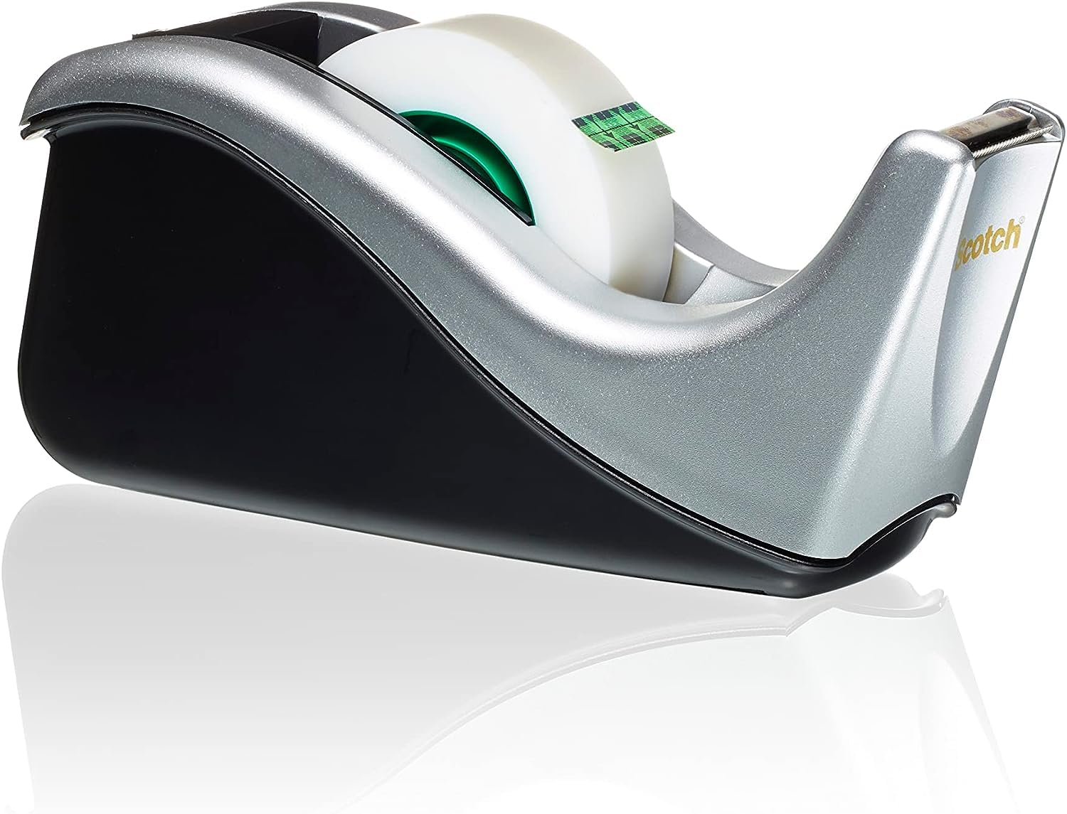 Scotch Tape Dispenser C60 - Weighted Base for One-Handed Use | Includes 1 Roll Magic Tape 19mm x 33m 1