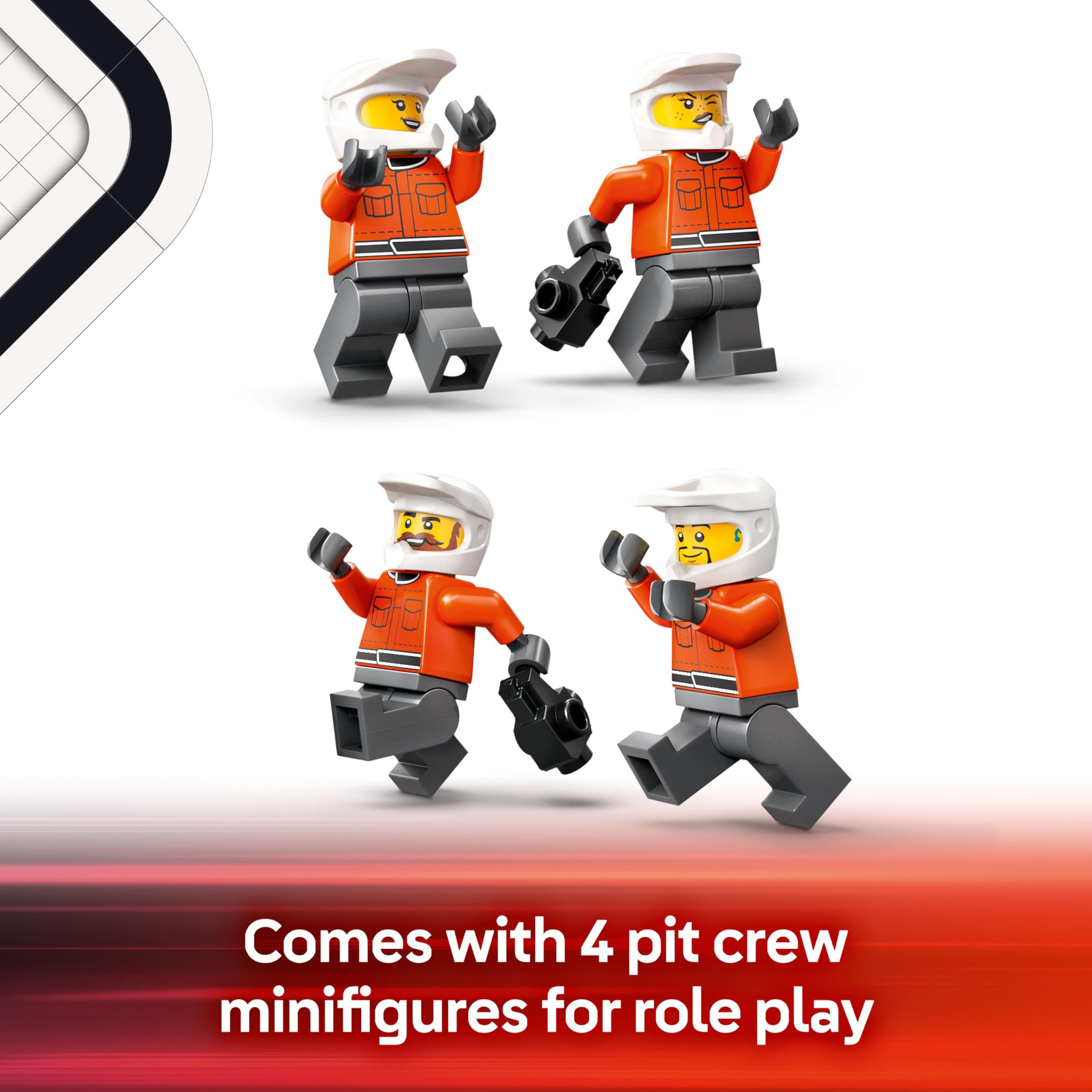 LEGO City F1 Pit Stop & Pit Crew with Ferrari Car Toy - 322-Piece Building Set for Ages 6+ 8