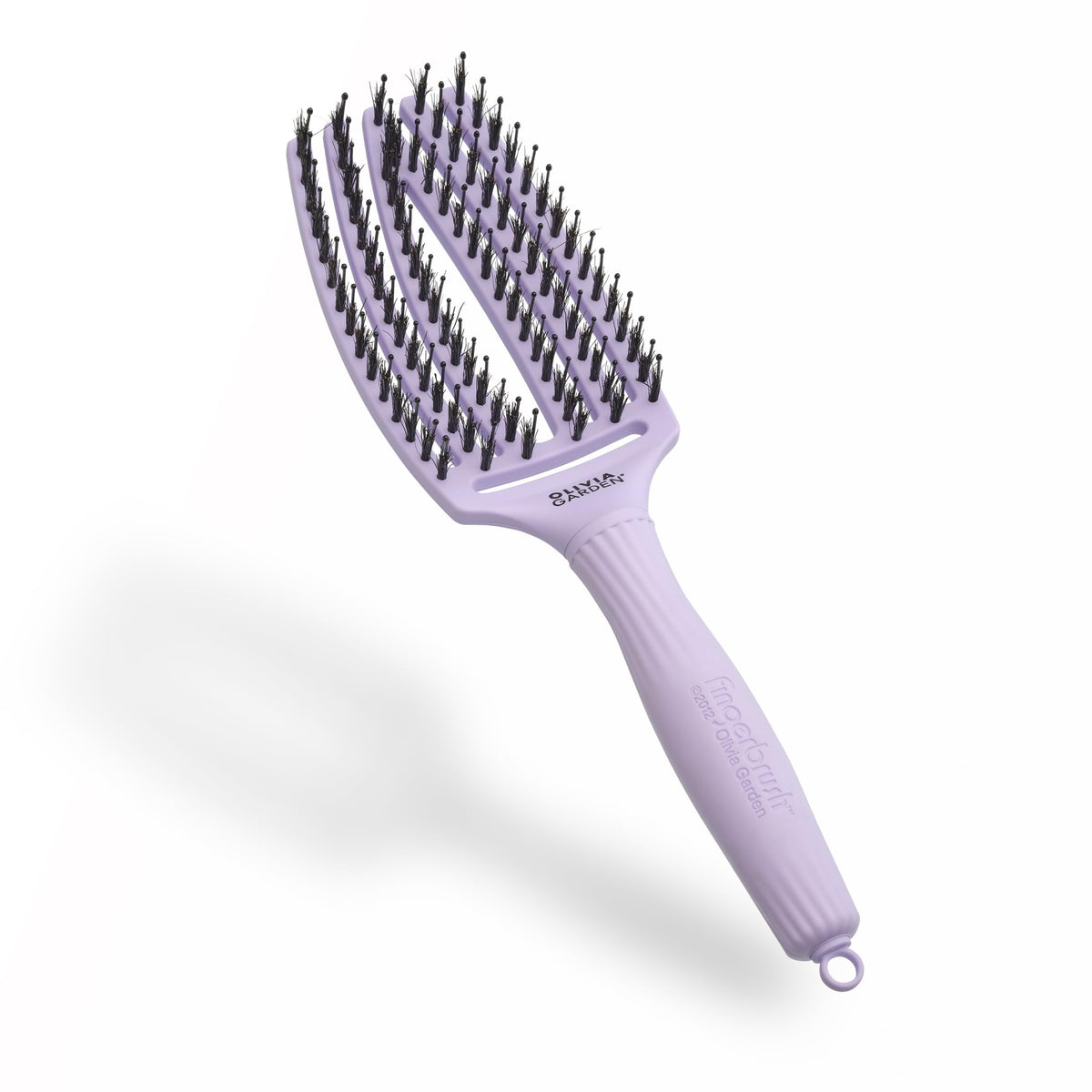 Olivia Garden Fingerbrush Iconic Boar & Nylon Detangling Hairbrush - Medium - Lavender