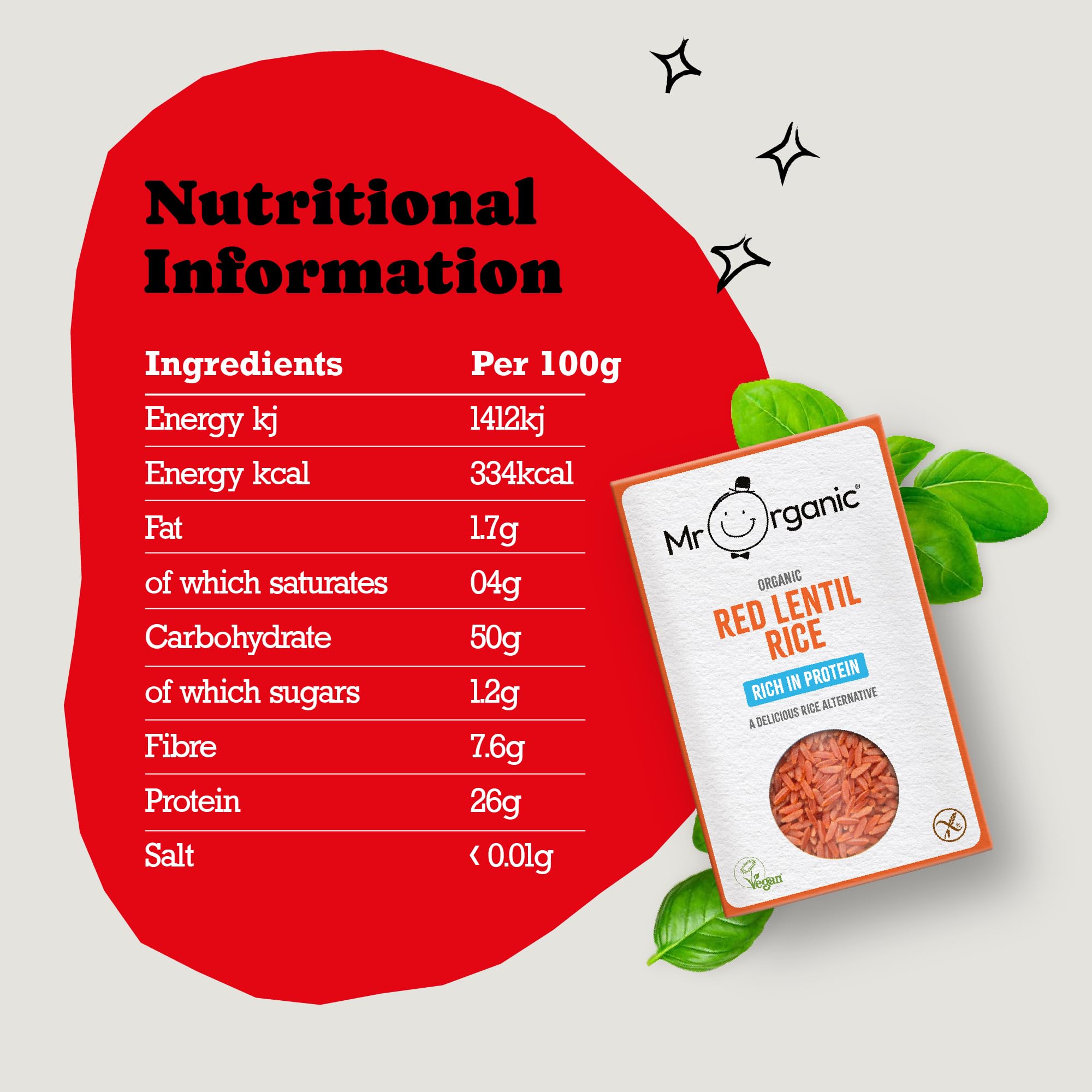Mr Organic - Organic Mr Organic Red Lentil Protein Rice 250g - Non GMO & Pr 3