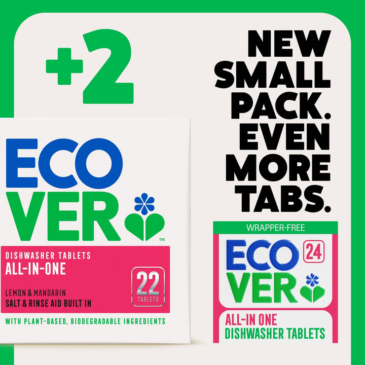 Ecover All-in-One Dishwasher Tablets with Salt & Rinse Aid (24 Tablets)