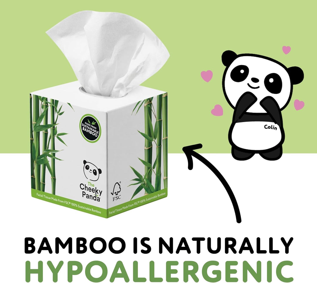 The Cheeky Panda - Bamboo Facial Tissues 12-Pack | Plastic-Free, Hypoallergenic Face Tissues