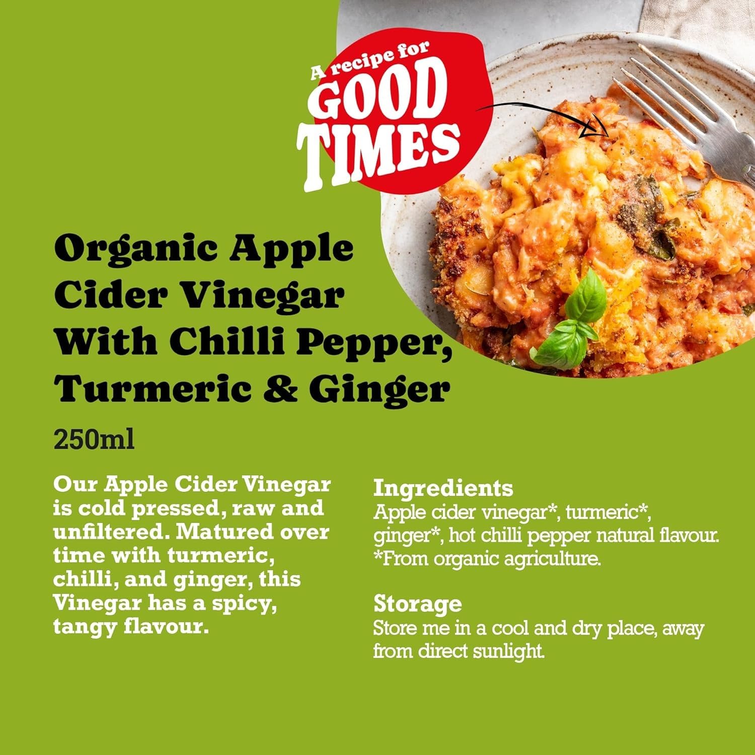 Mr Organic Apple Cider Vinegar with Turmeric, Chilli & Ginger - 250ml 2