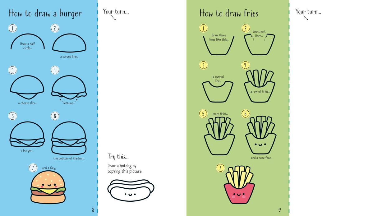 Usborne Step-by-Step Drawing Cute Things - Learn to Draw for Ages 4-10 | 96 Pages | English 4