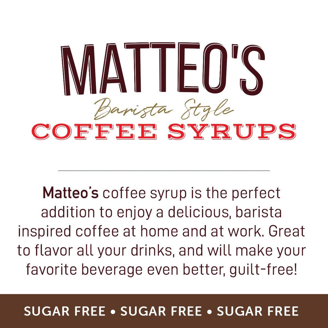Matteo's Sugar Free Coffee Flavoring Syrup, Hazelnut, 0 Calorie, Keto Friendly, 25.4 Oz
