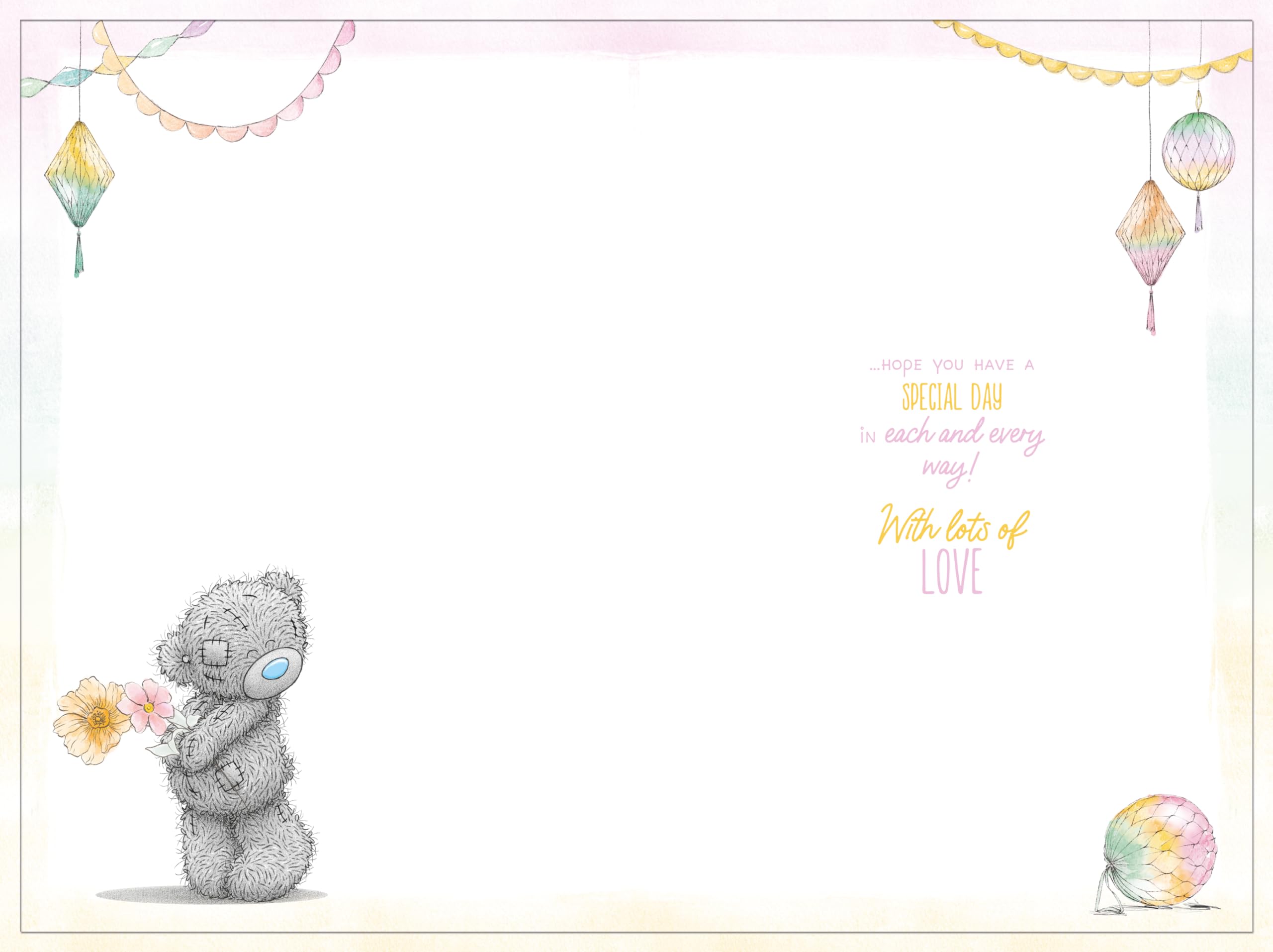 Me To You Tatty Teddy Birthday Card for Daughter | 6 x 9 in | Gold Foil Accents