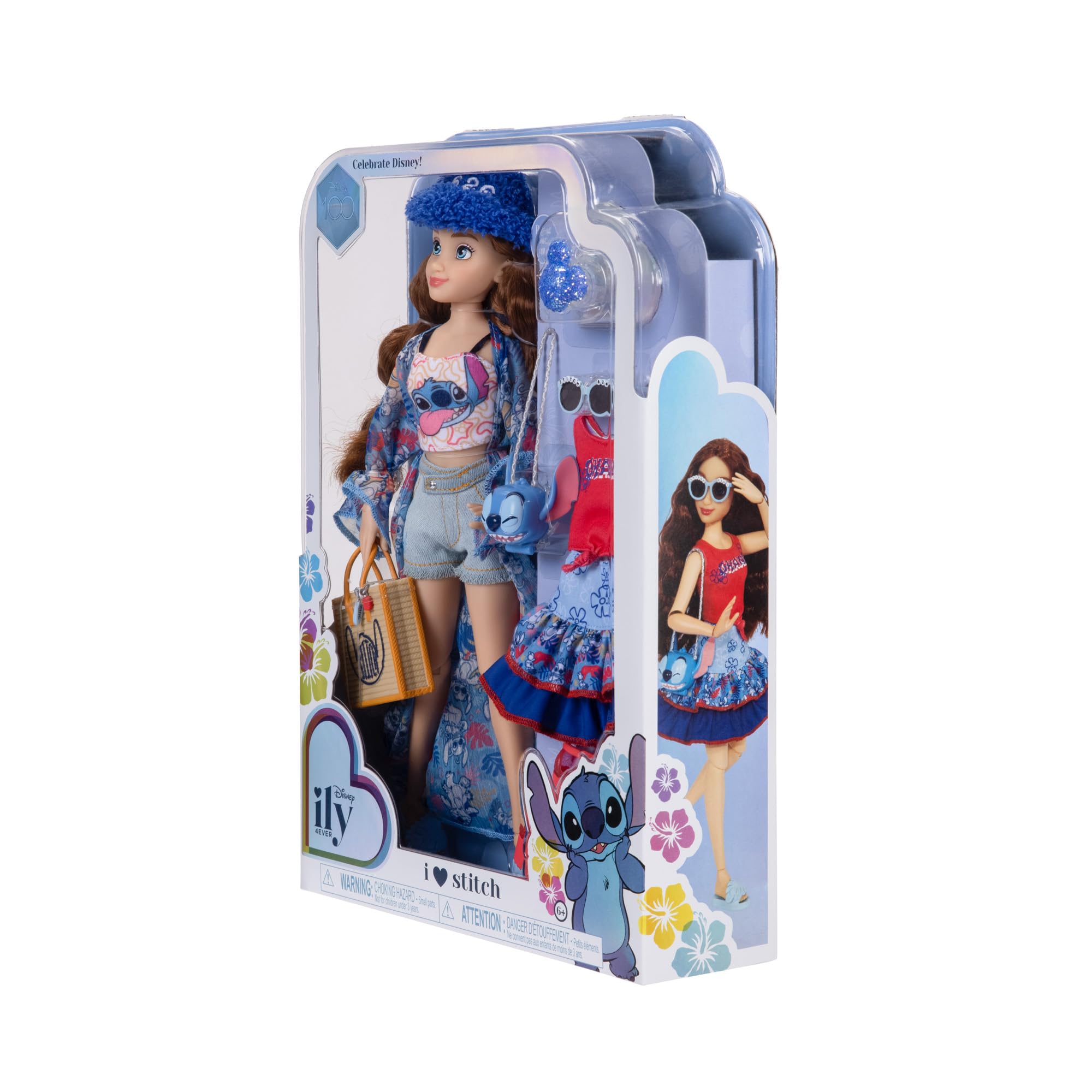 Disney ILY 4EVER Stitch Fashion Doll - 11.5" Tall with 13 Articulation Points, 2 Outfits & Glitter Mickey Ring 4