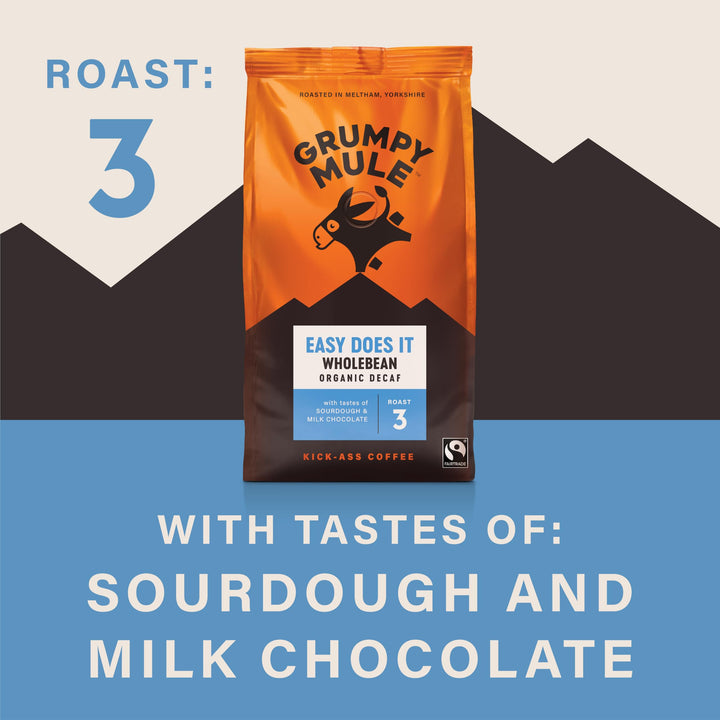 Grumpy Mule Easy Does It Swiss Water Organic Decaf Ground Coffee