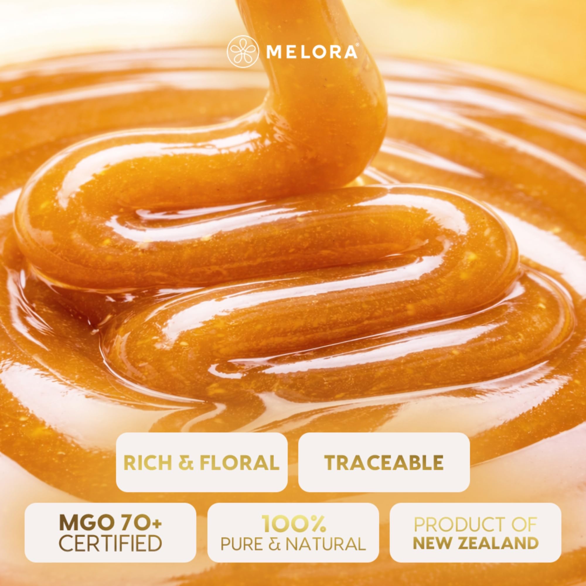 Melora 100% Pure Certified Mānuka Honey Squeeze Bottle | 330g | MGO Content 3