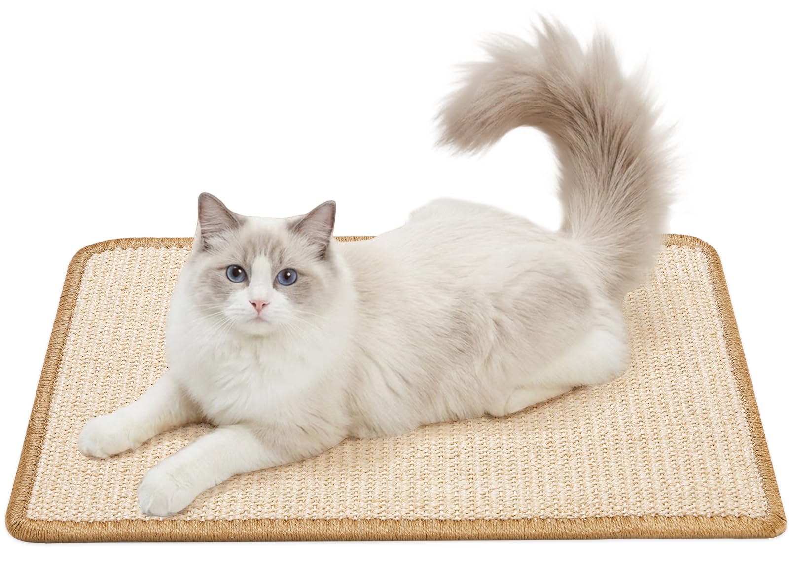 Gimars Cat Scratching Mat - Natural Sisal, Furniture Protector | 50x30cm | Beige