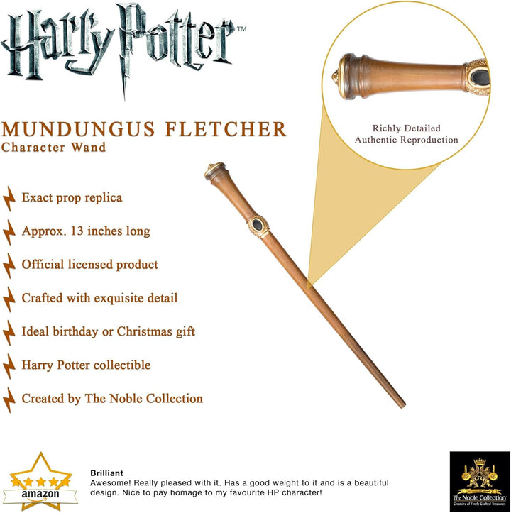 The Noble Collection Wizarding World - Harry Potter - Mundungus Fletcher Character Wand (30646)