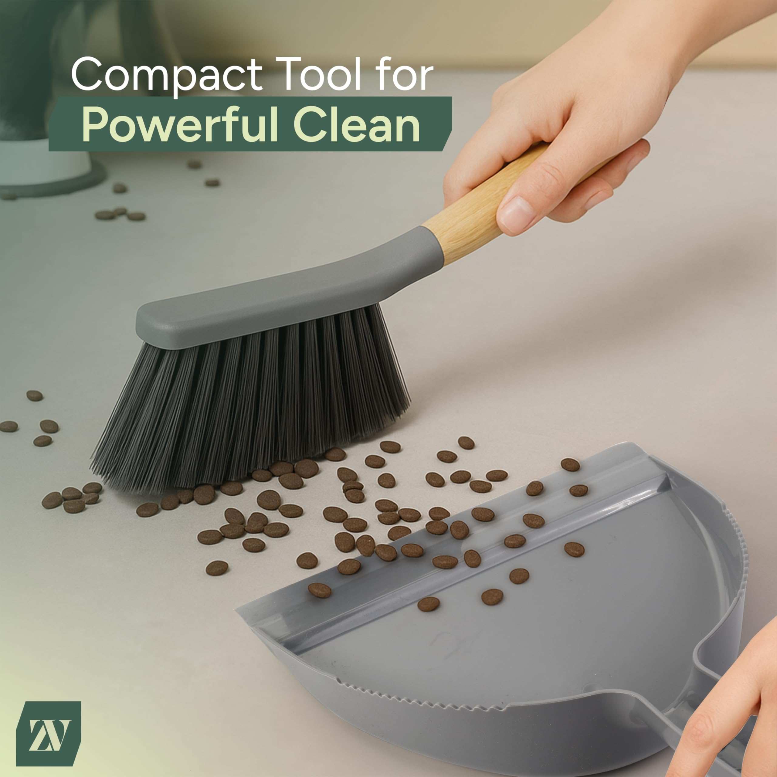 Zuvo Dustpan and Brush Set - Premium Bamboo Handle | Heavy Duty Bristles | Indoor/Outdoor Use 7