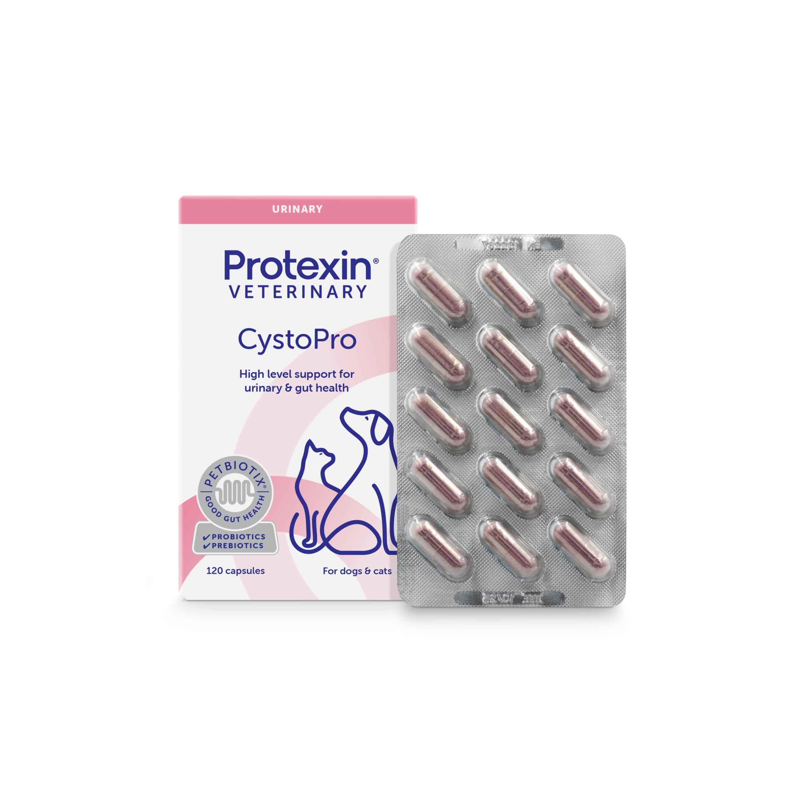 Protexin CystoPro Probiotic Capsules for Dog & Cat Urinary Health | 120 Count