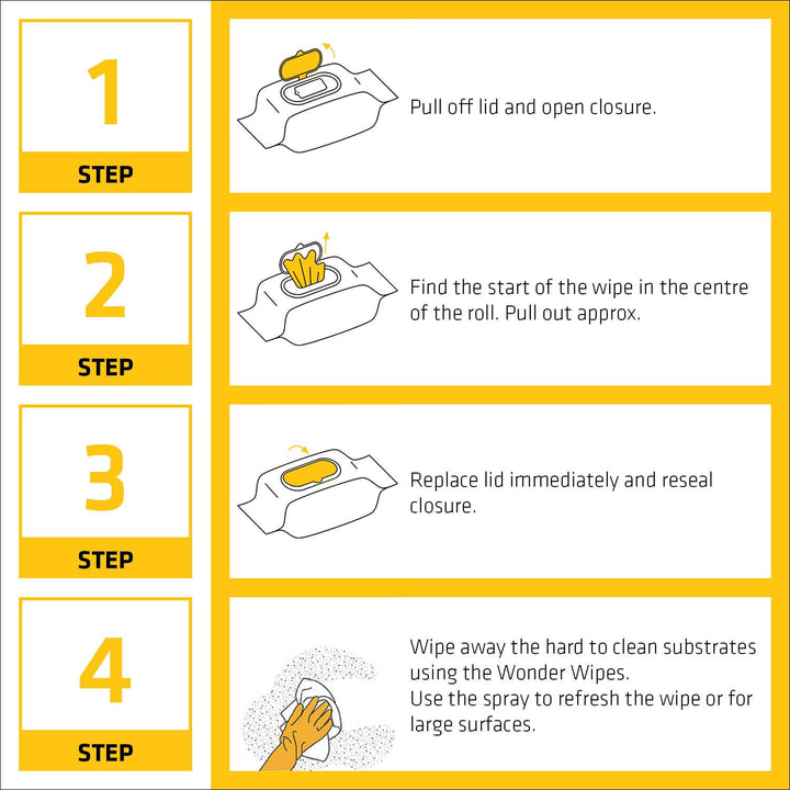 Sika Biodegradable Wonder Wipes - Multi-Use Cleaning Wipes for Hands, Tools & Surfaces - 60 Pack