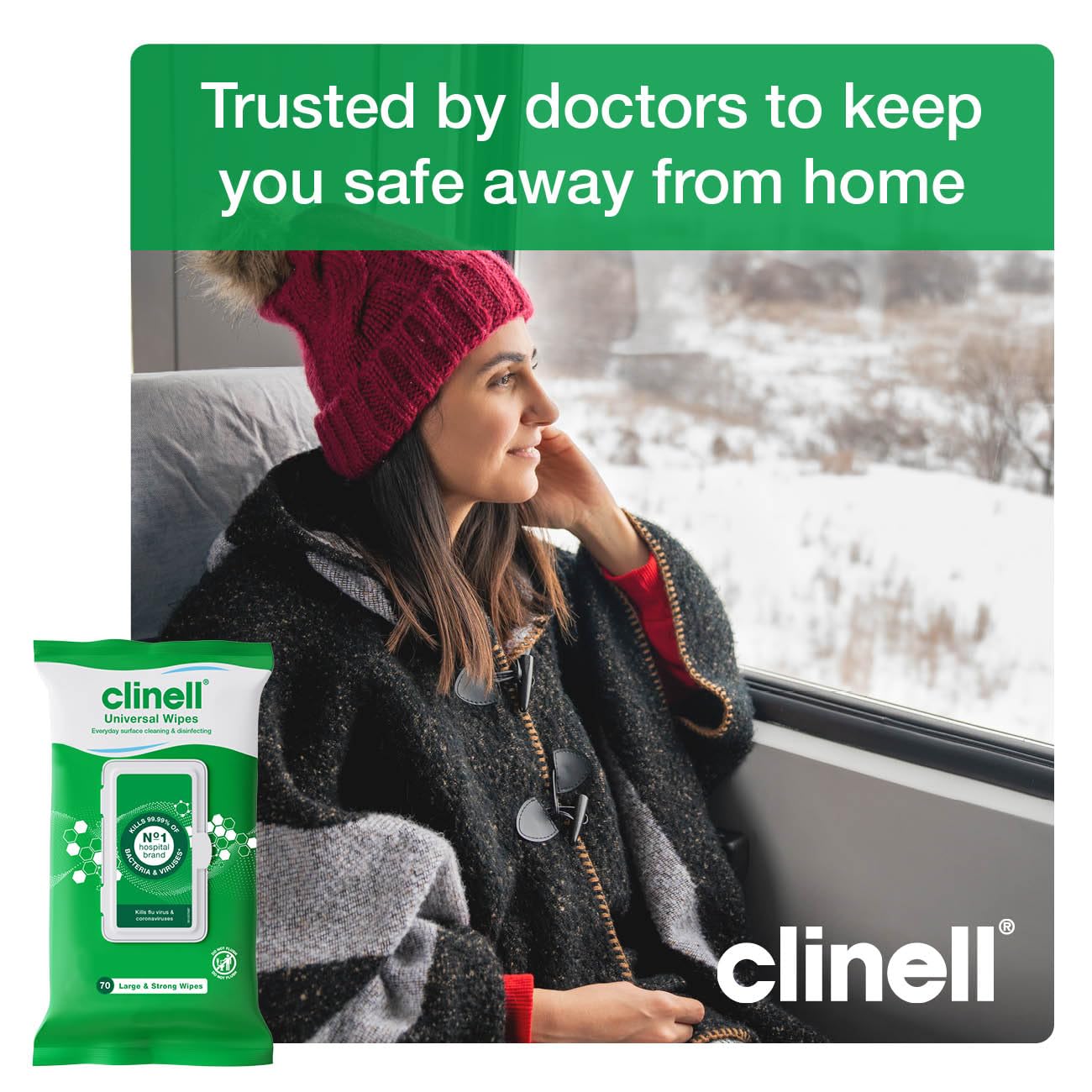 Clinell Universal Cleaning and Disinfecting Wipes - Kills 99.99% | 70 Count Wipes | Pack of 4 4