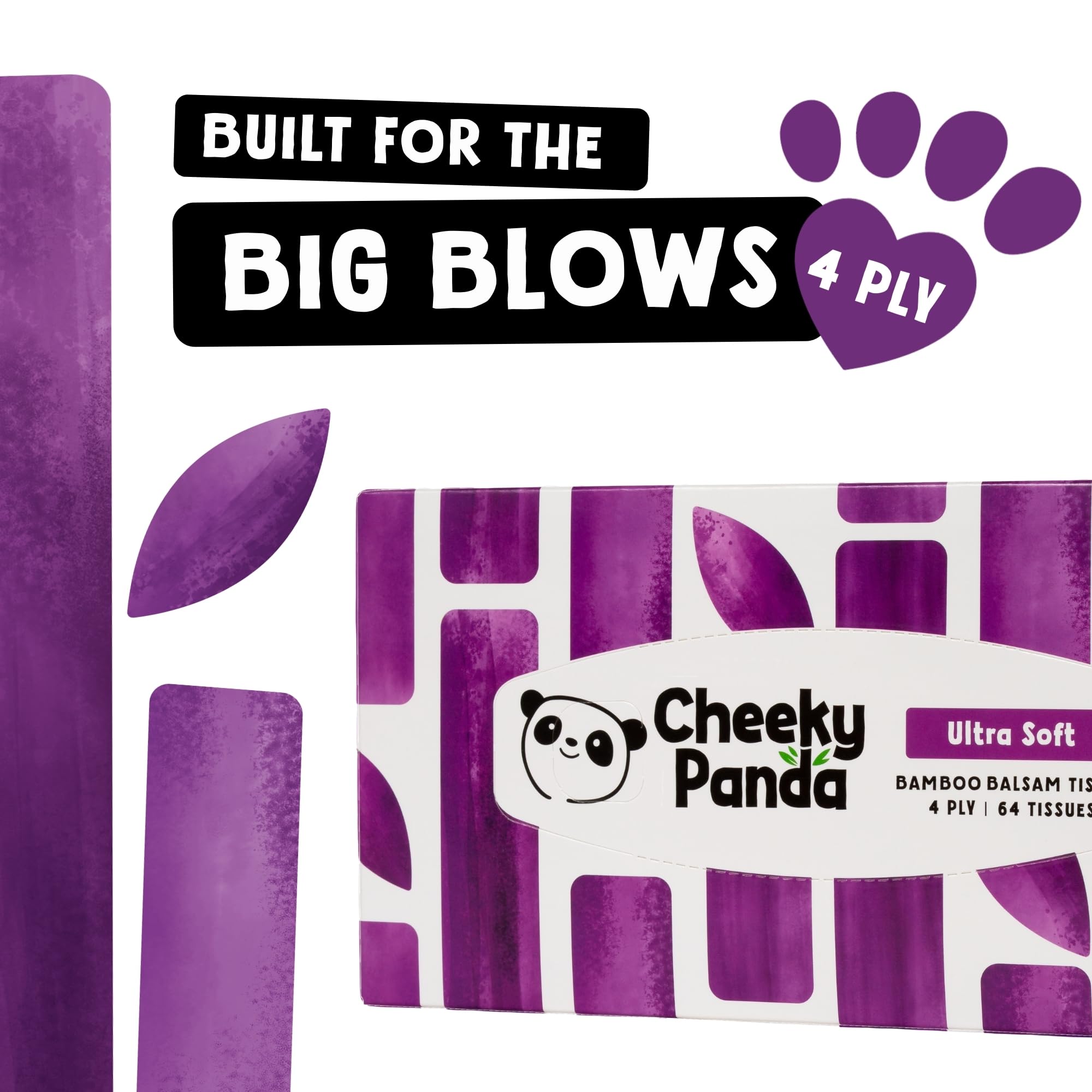 The Cheeky Panda Bamboo Balsam Tissues Box - Soothing Aloe Vera Infused | 64 Count 4
