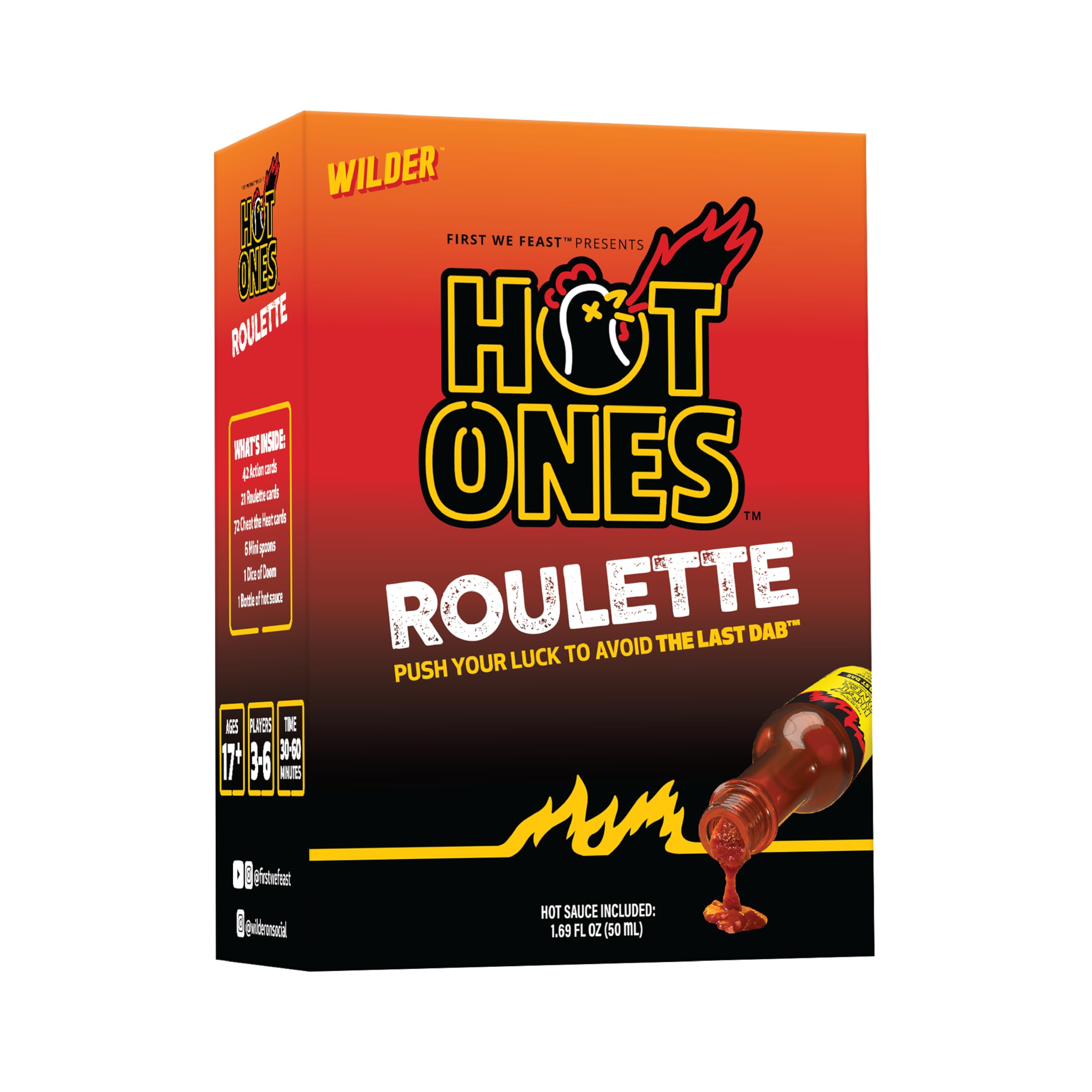 Wilder Hot Ones Roulette – A Push Your Luck Card Game with Hot Sauce 1