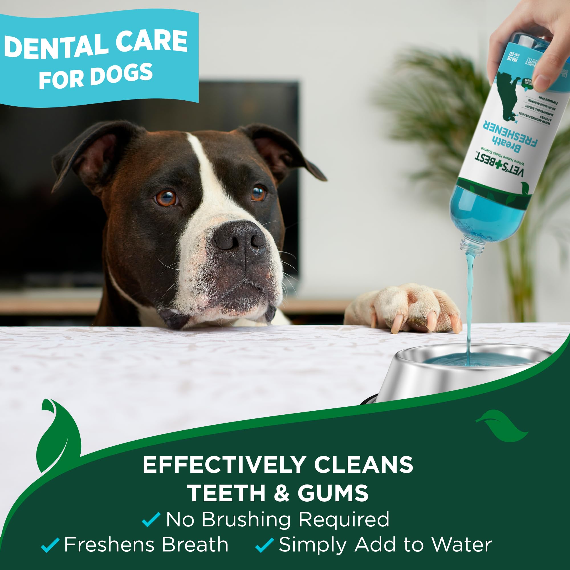 Vet's Best Breath Freshener Water Additive for Dogs - Reduces Plaque & Tartar | 500ml