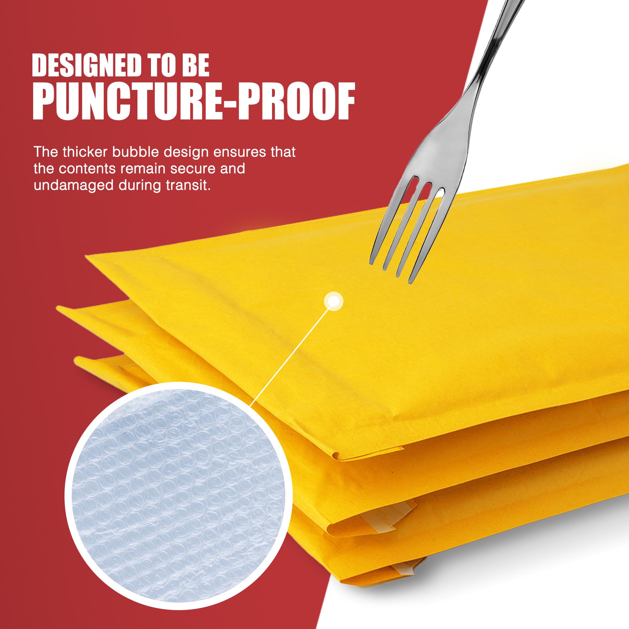 Merrimen A4 Padded Envelope Mailers - 10 Pack Gold Bubble Bags for Logistics & Cosmetics | 330x220mm 6
