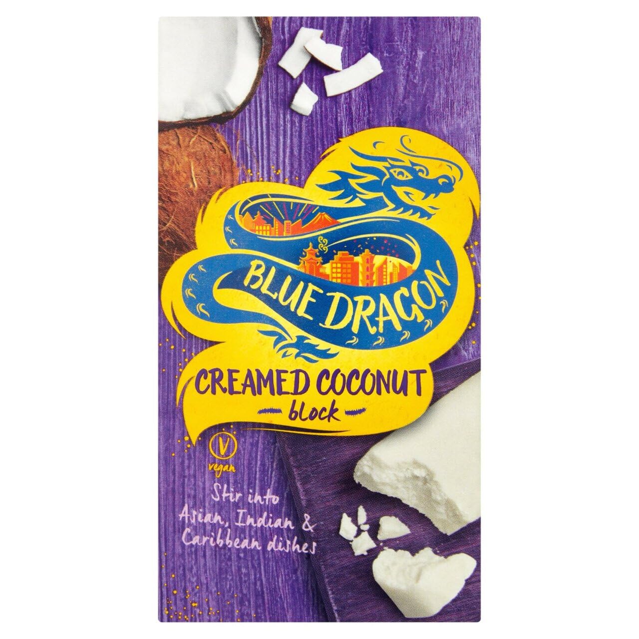 Blue Dragon Creamed Coconut Block - 200g | 100% Coconut | Vegan Friendly