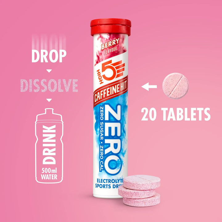 HIGH5 ZERO Caffeine Hit Electrolyte Tablets, Hydration Tablets Enhanced with Vitamins (106995002056GBR)