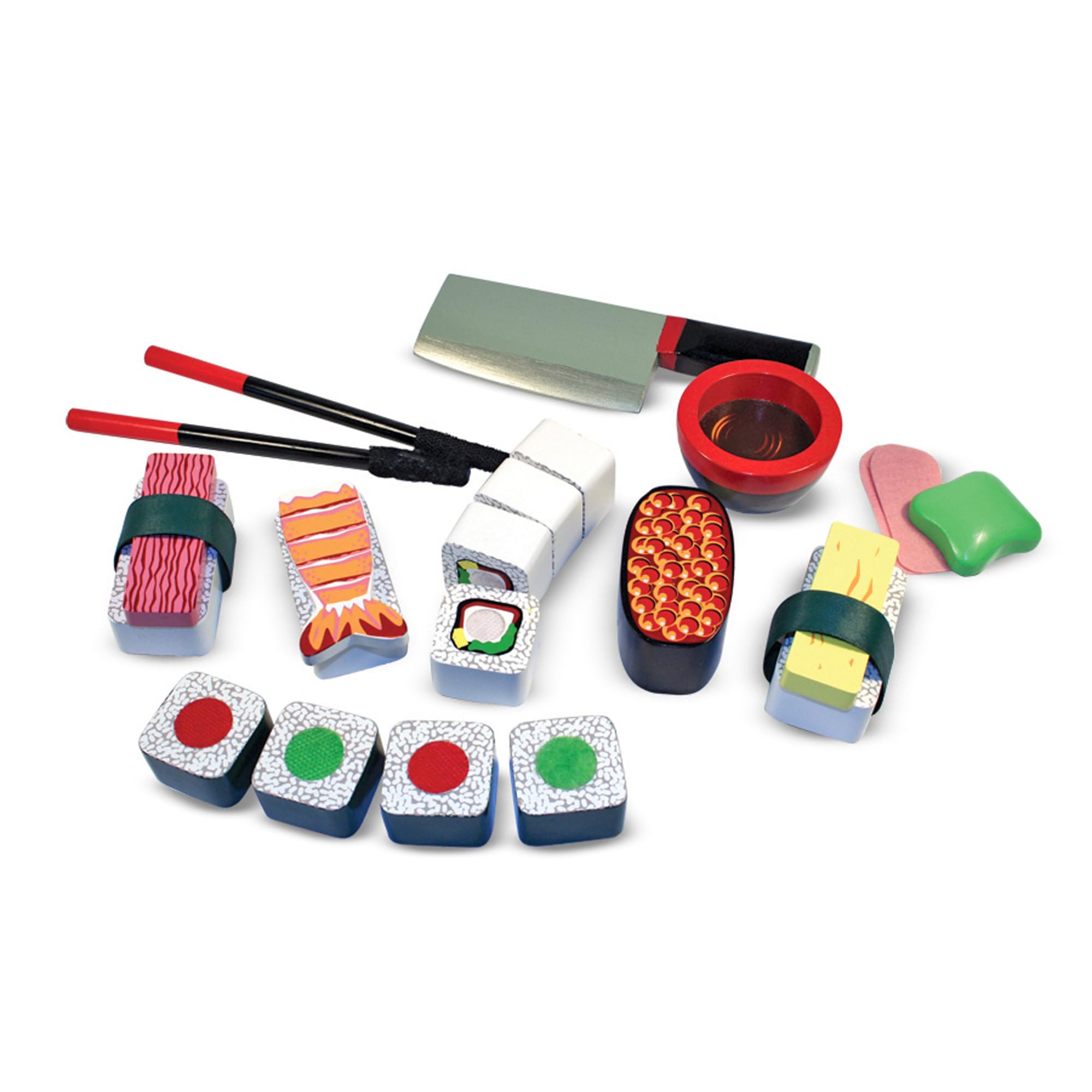 Melissa & Doug Wooden Sushi Slicing Playset - Pretend Play Food Toy for Ages 3+ 1