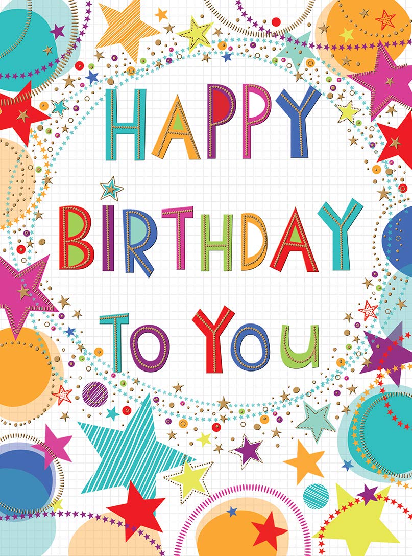 Piccadilly Greetings Modern Birthday Card - Large 12 x 9 Inches | Multicolor | Envelope Included