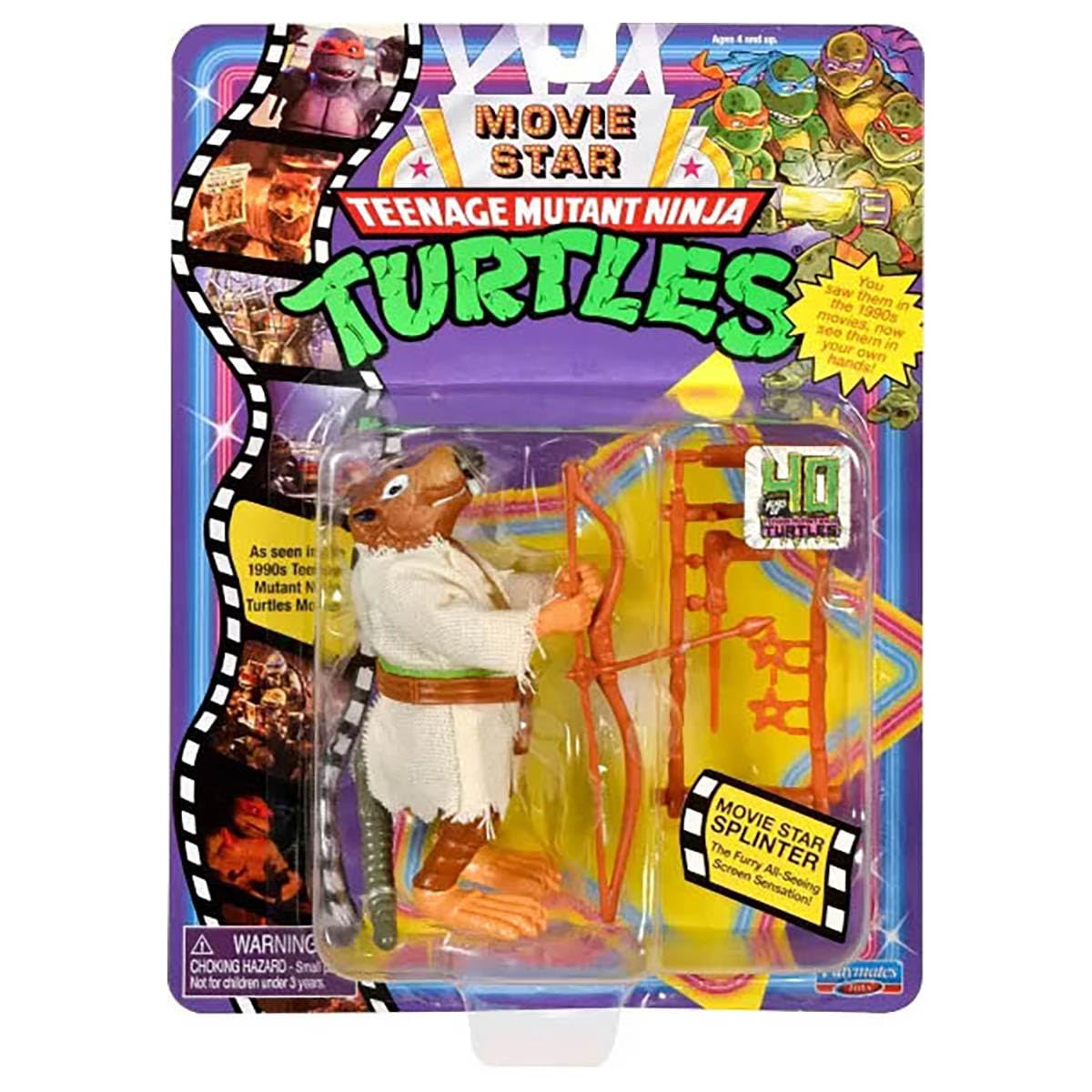 TMNT Splinter Action Figure - 4-Inch Movie Star Poseable Figure | Includes Signature Weapons