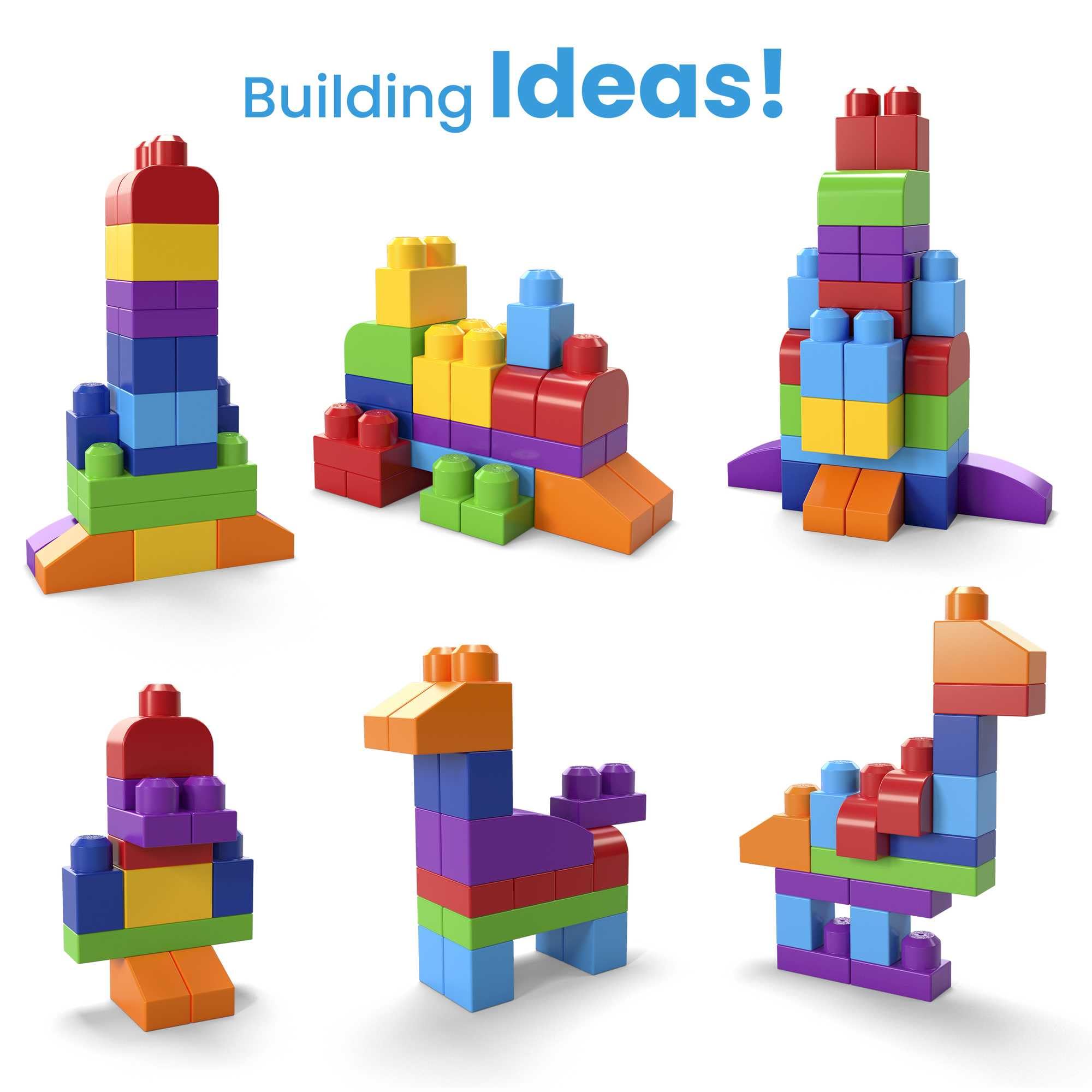Mega Bloks DCH55 Grand sac de construction, bleu 60 pièces 4