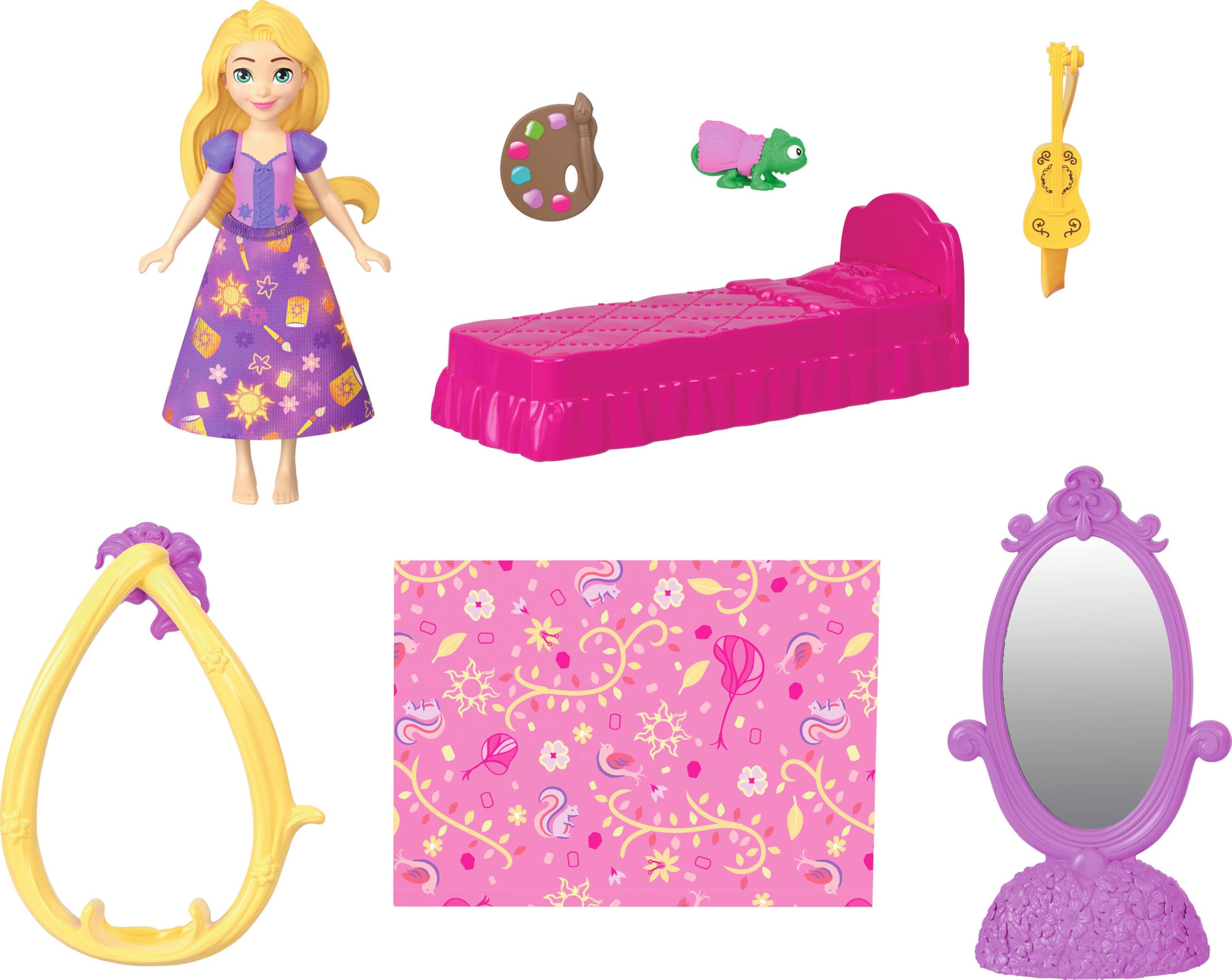 Mattel Disney Princess Rapunzel Storytime Stackers Doll House Playset - Tower with Doll, Pascal Figure & 7 Accessories