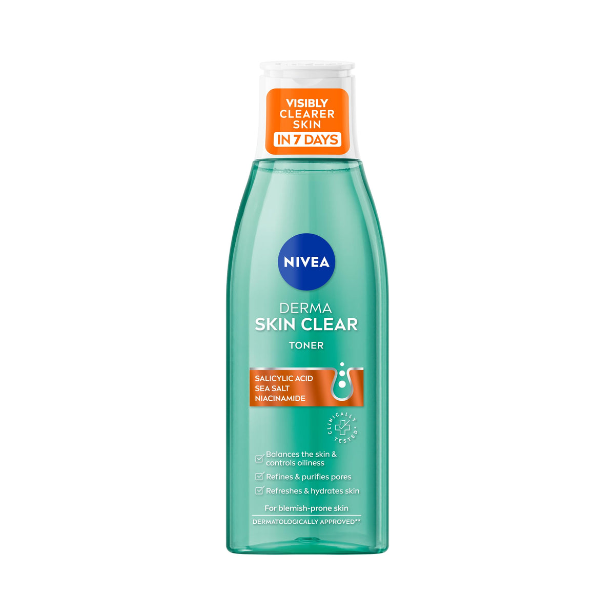 NIVEA Derma Skin Clear Toner - Controls Oiliness, Hydrates Skin, Refines Pores | 200 ml