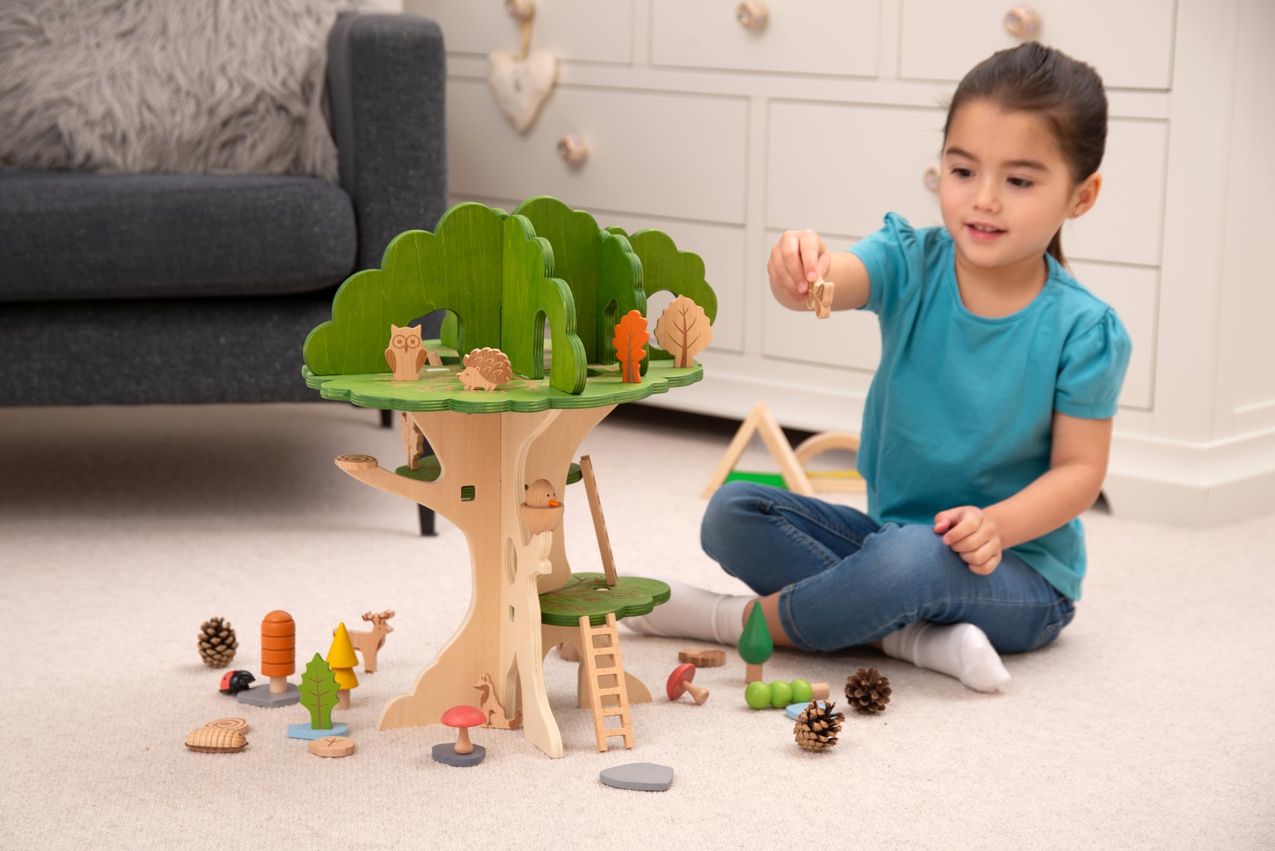 tickit Woodland Trail Tree House - Wooden Playhouse for Small World Play | Ages 3+ | Wood 5