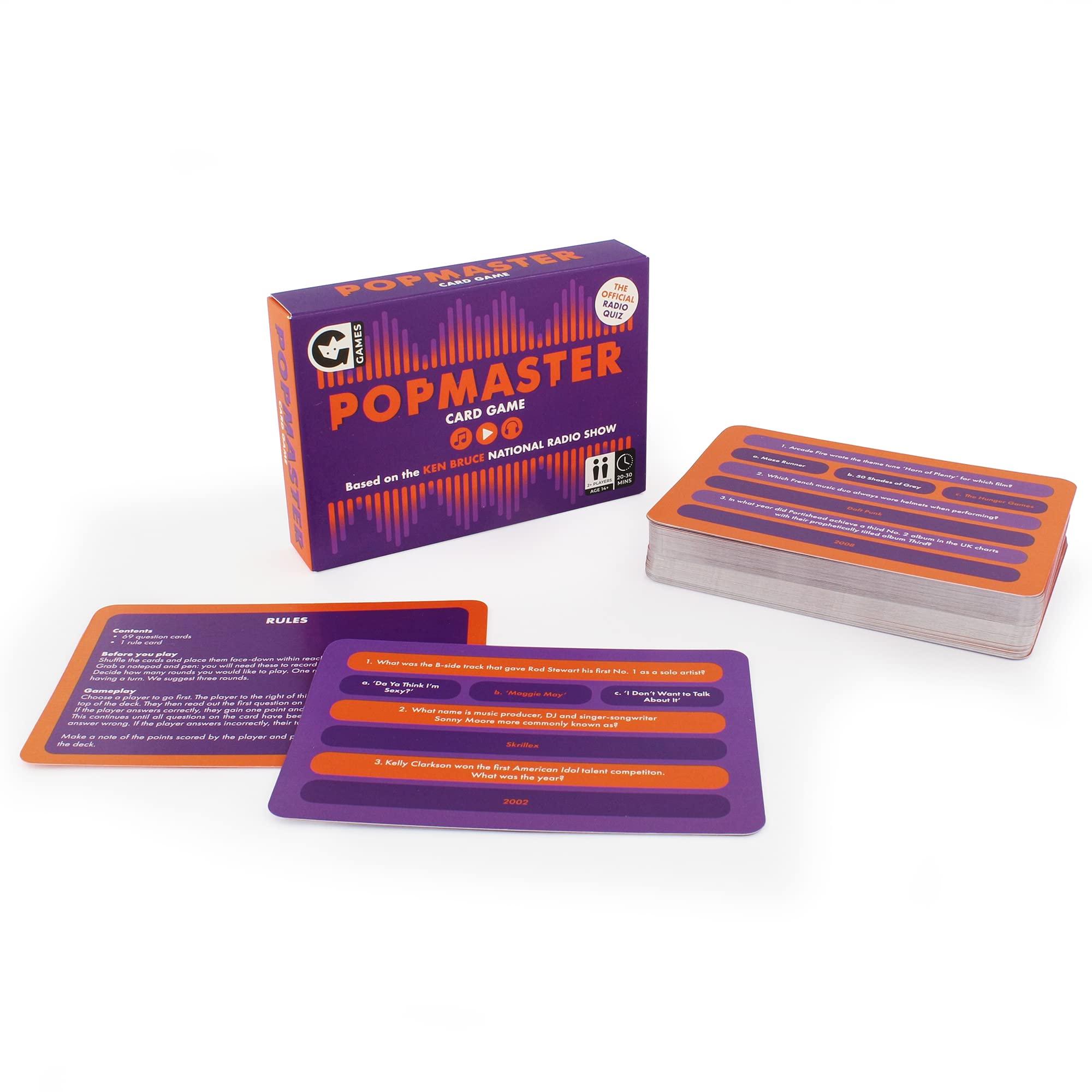 Ginger Fox PopMaster BBC Radio 2 Quiz Card Game | 2+ Players | Ages 14+ 2
