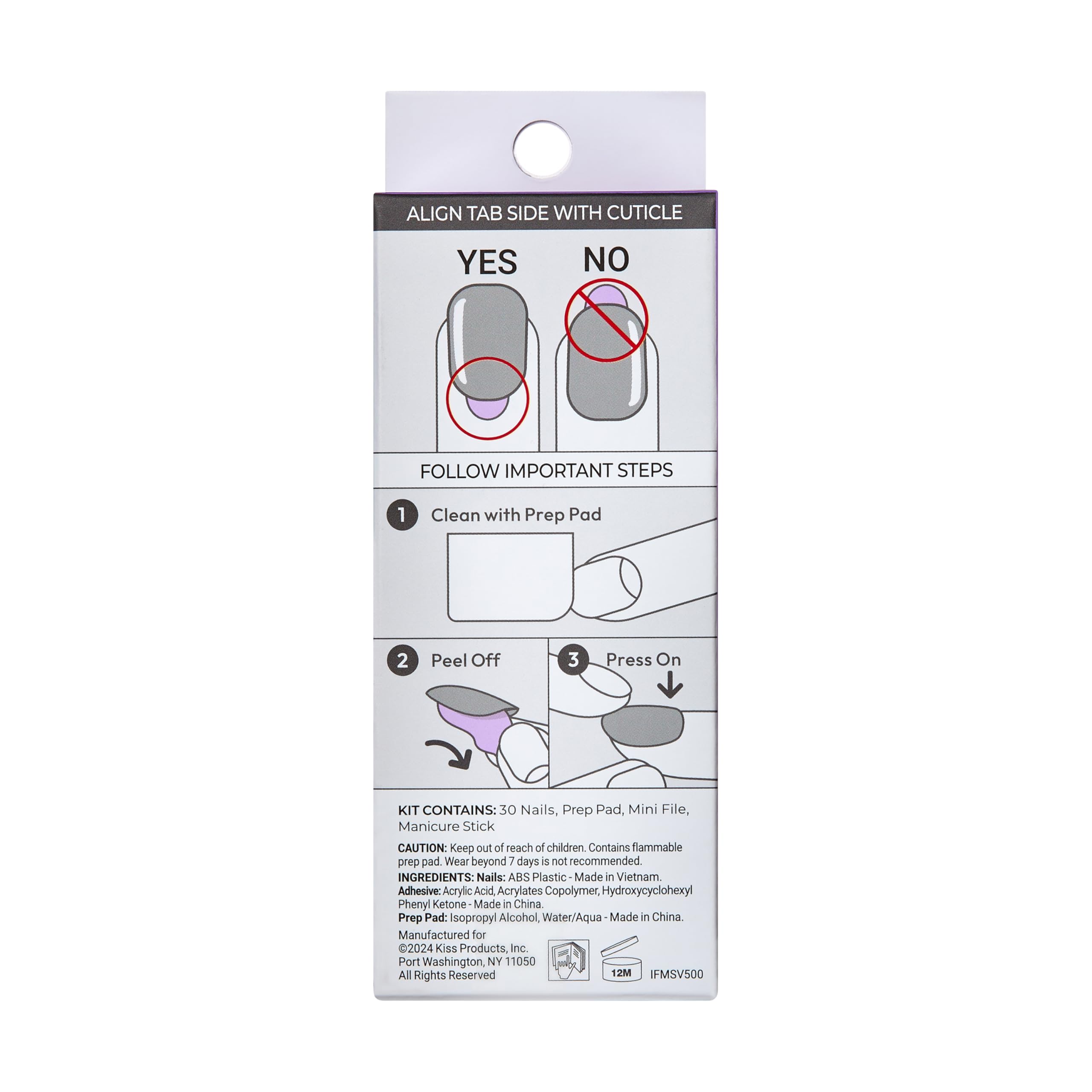 imPRESS Classic French Press-On Nails - No Glue Needed, White Tips, Medium Coffin Shape 9
