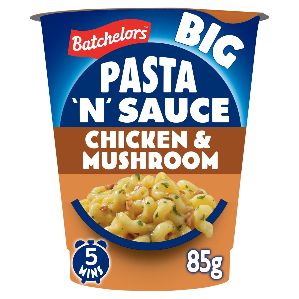 Batchelors Big Pasta 'n' Sauce Chicken & Mushrooms Ready Meal Pot - 85 g, Pack of 4