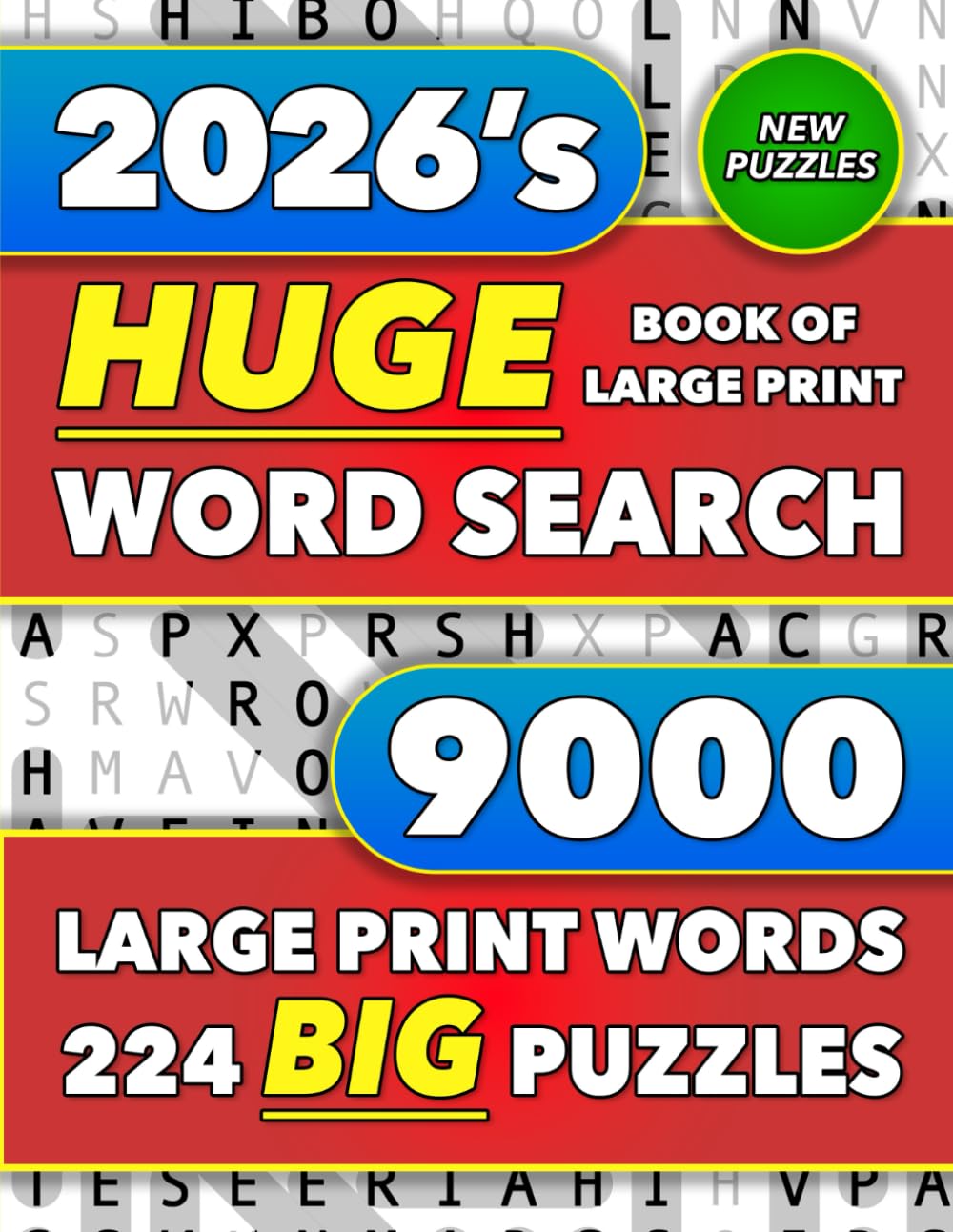 Martin Littlewolf - Huge Book of Large Print Word Search | 224 Puzzles | 9000 Words | Large Print Format