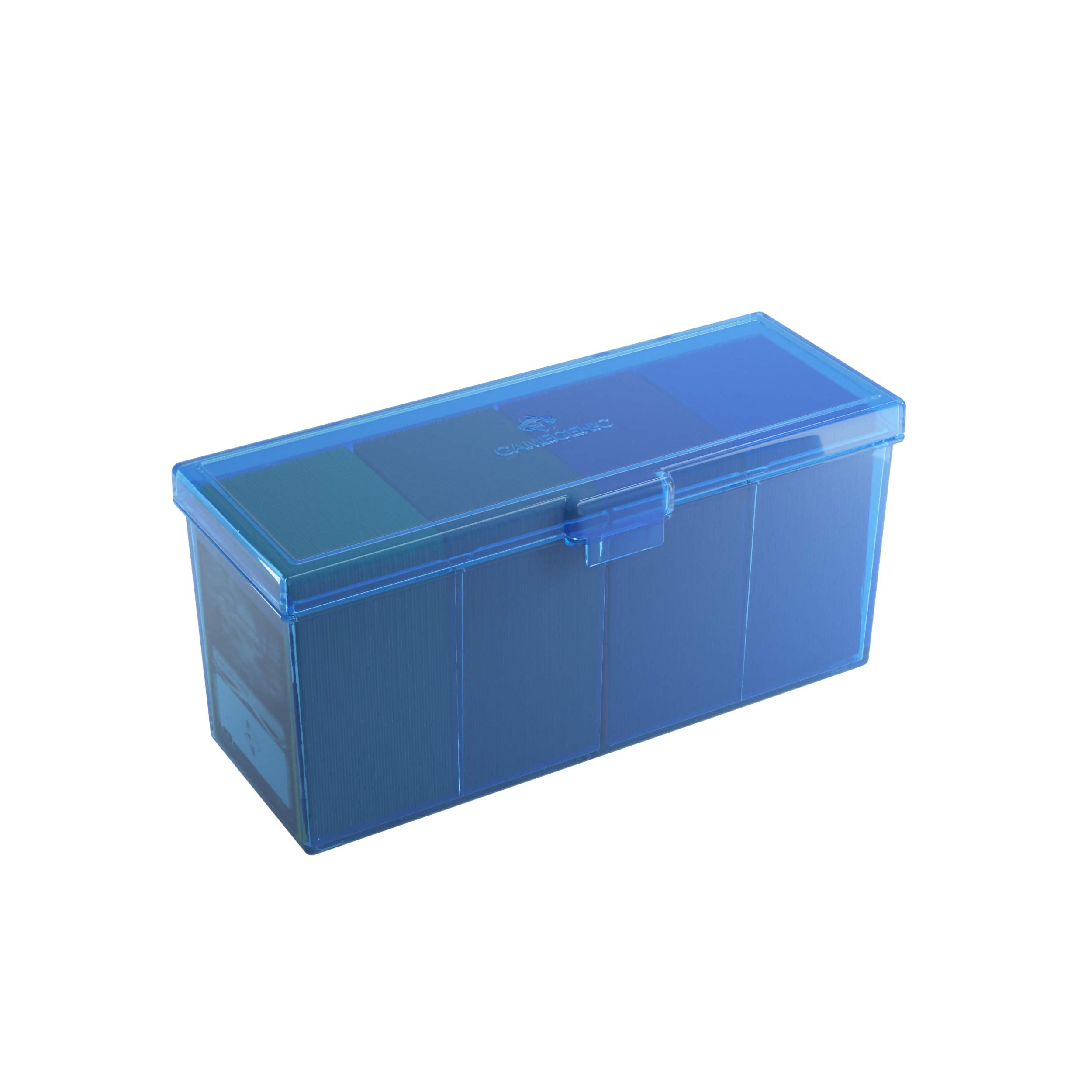 Gamegenic Fourtress 320-Card Deck Holder - Rigid Stackable Box with Lock, Blue 7
