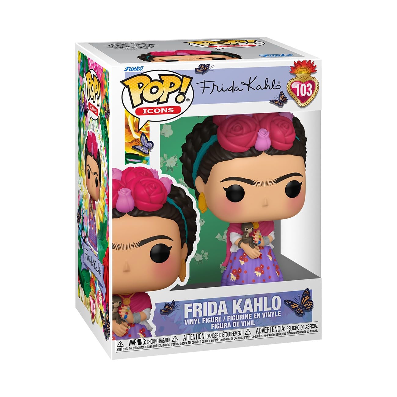 Funko POP! Icons: Frida Kahlo Collectible Vinyl Figure | Chibi Style | 3.75 Inches 1