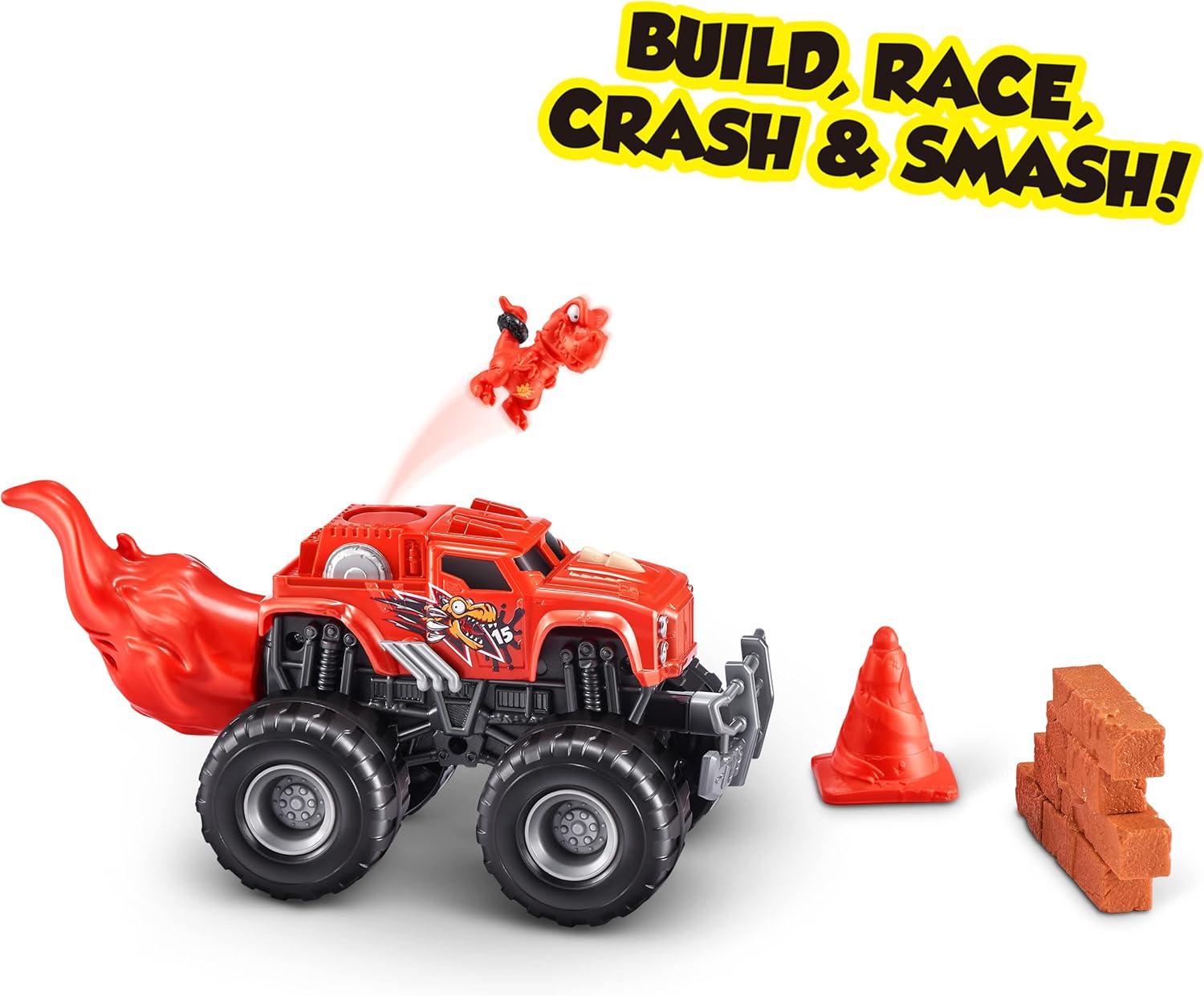 Smashers Monster Truck Surprise by ZURU - Dino Drifter with 25 Surprises, 3 Trucks to Collect 2