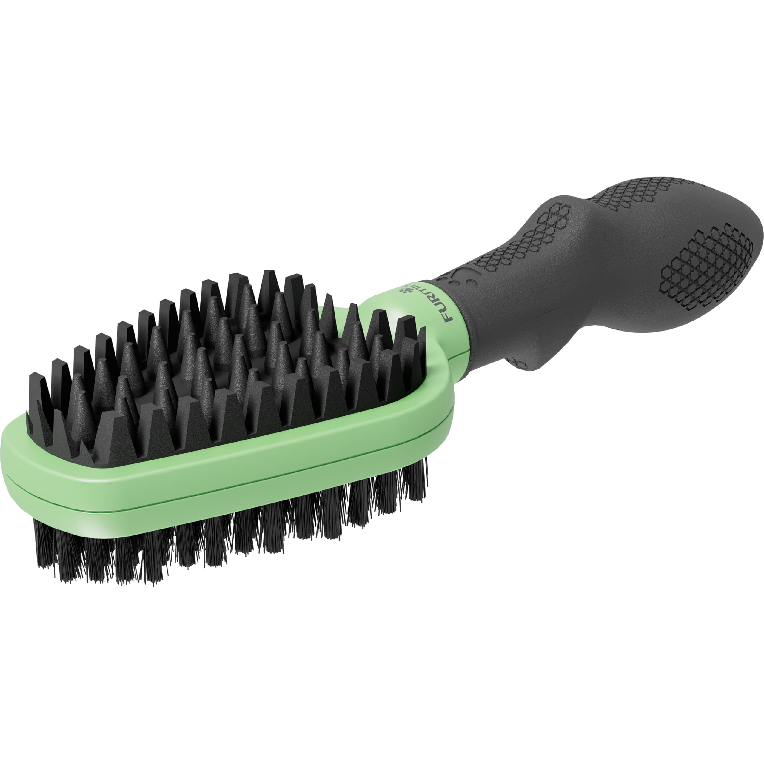 FURminator Soft Brush - Dual-Sided Gentle Grooming for Short Hair Dogs & Cats | Green