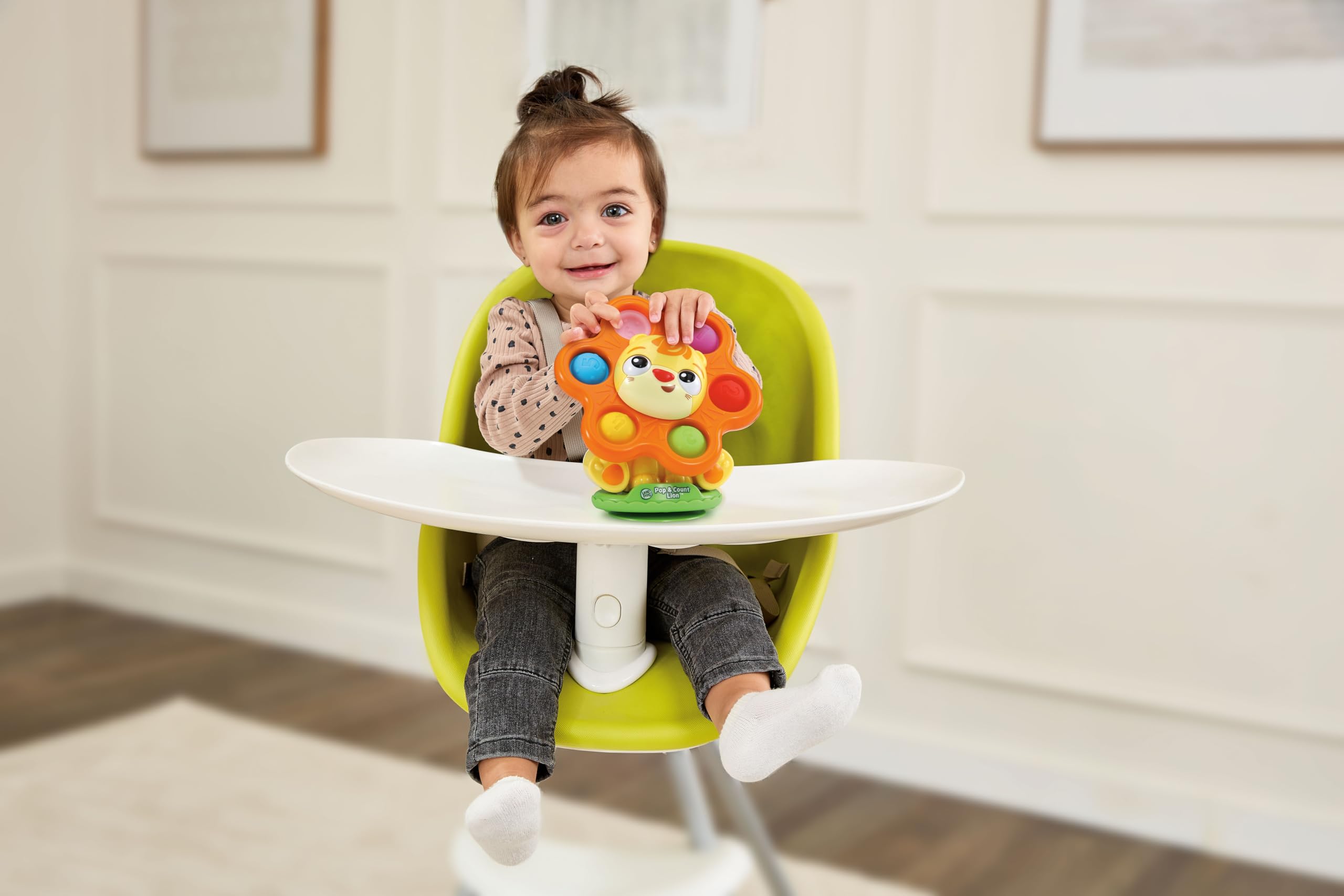 LeapFrog Pop & Count Lion - Sensory Suction Cup Toy with Squishy Buttons for Toddlers 6-24 Months 12