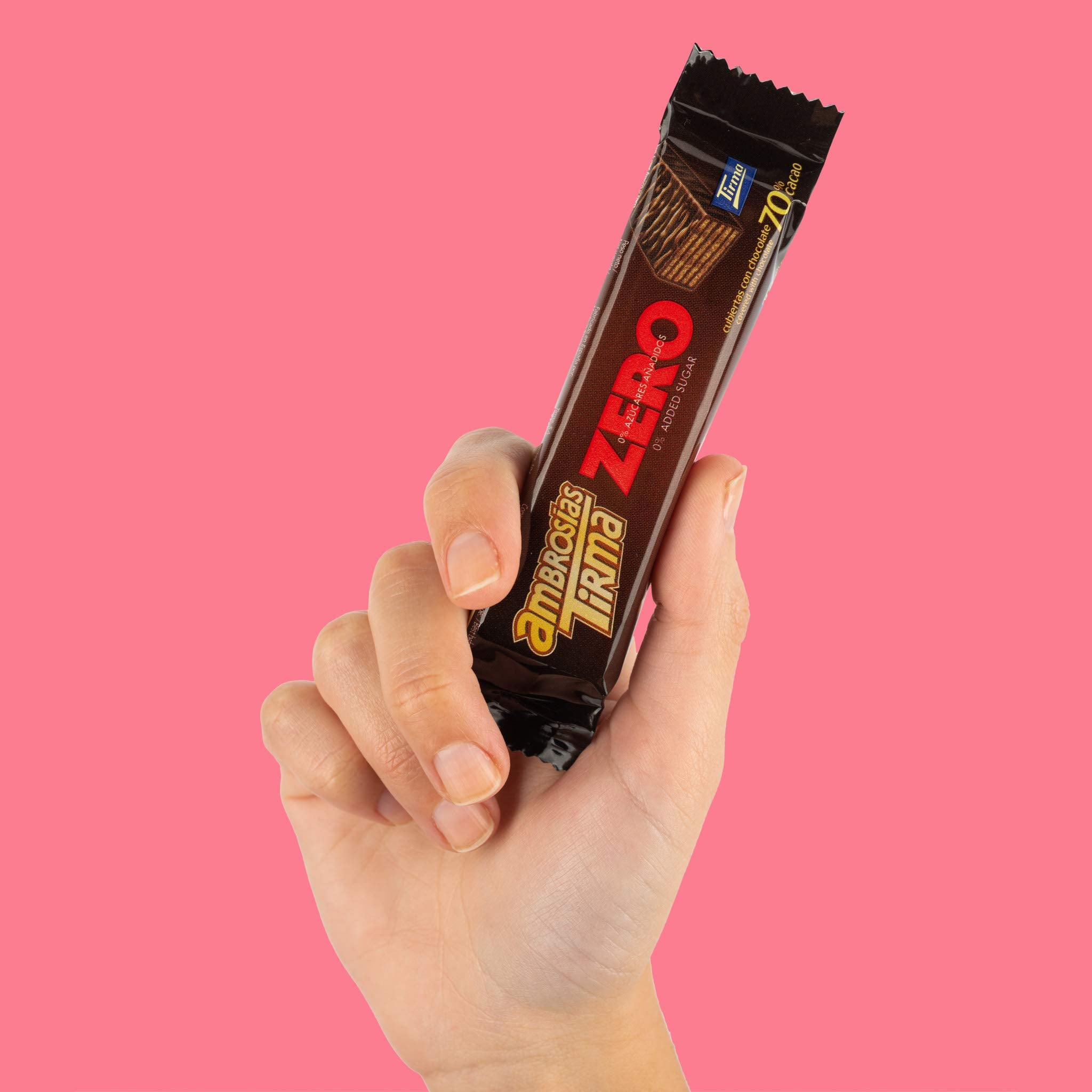 Tirma - 70% Dark Chocolate Wafers No Added Sugar Keto Friendly Low Carb Non-GMO Vegetarian Diabetic Friendly (3 Wafers, 64.5g)